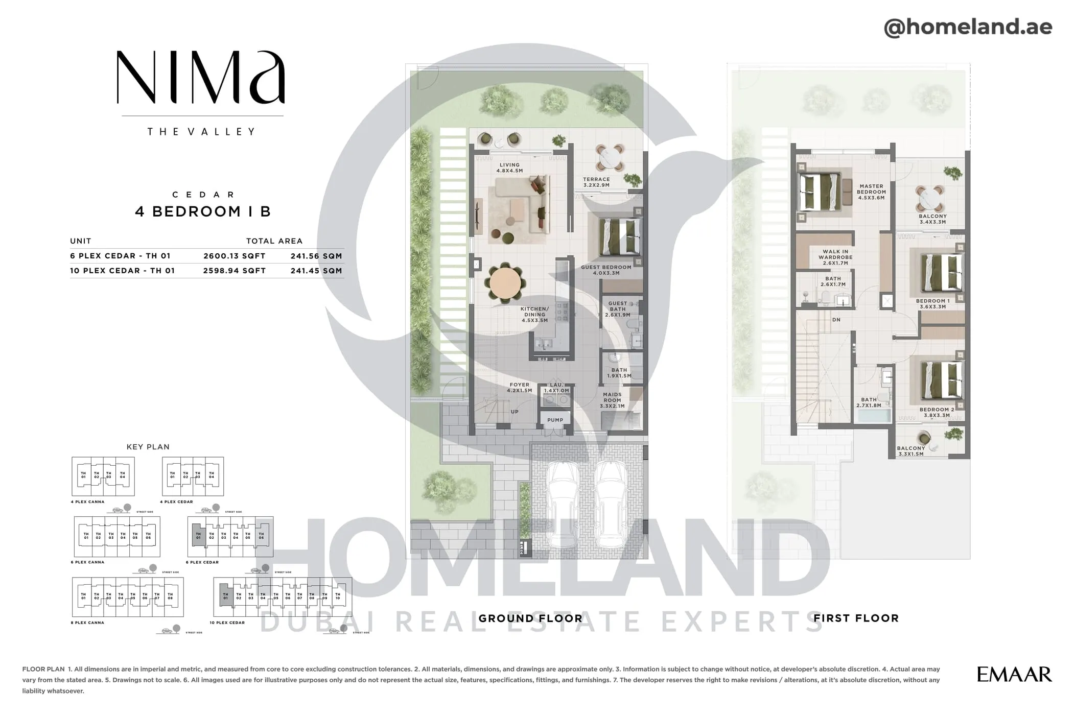 Nima, Cedar, 4 BR, Type B, Mirrored, Unit 6 Plex Cedar TH 06 - 10 Plex Cedar TH 01, 2600 SQFT
