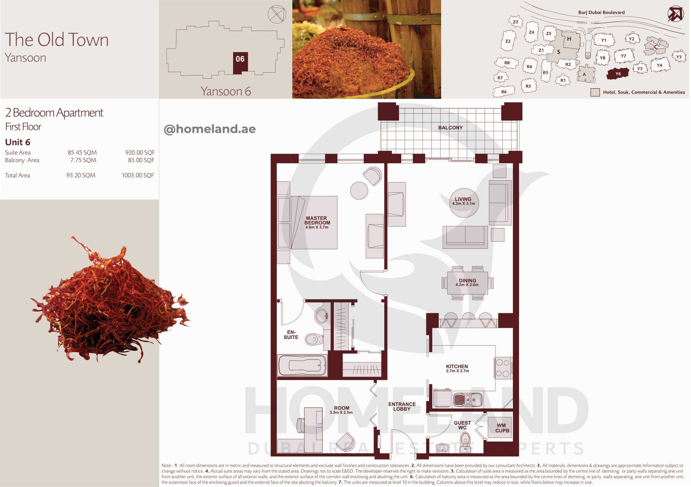 The Old Town Yansoon 6, First Floor, 2 BR, Unit 6, 1003 SQFT