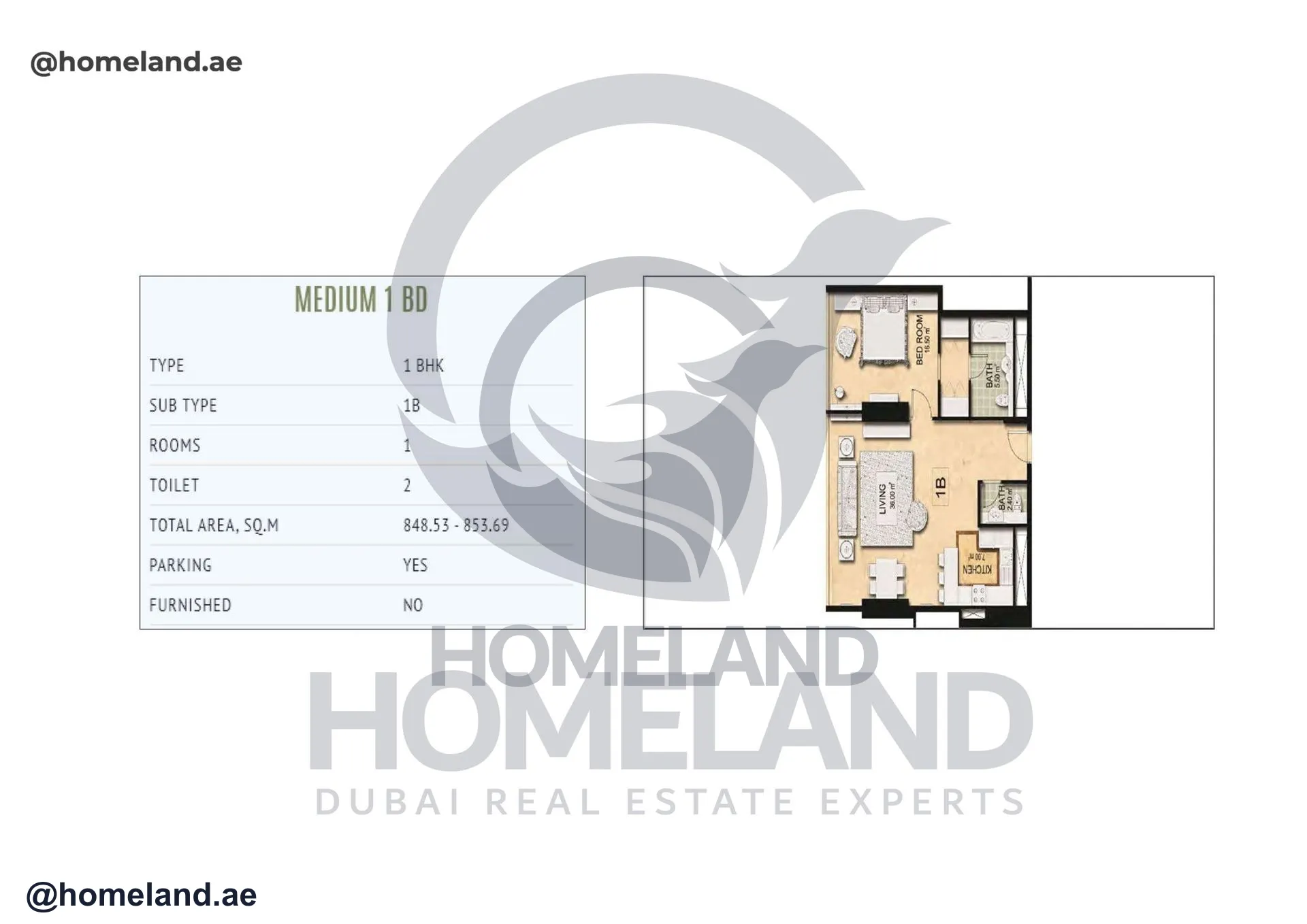 Sky Gardens, 1BR, Type 1B, 853 SQFT