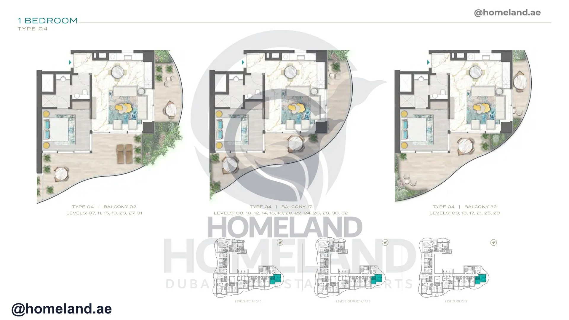 Chic Tower, 1 BR, Type 4, Balcony 2-17-32, Level 7-32