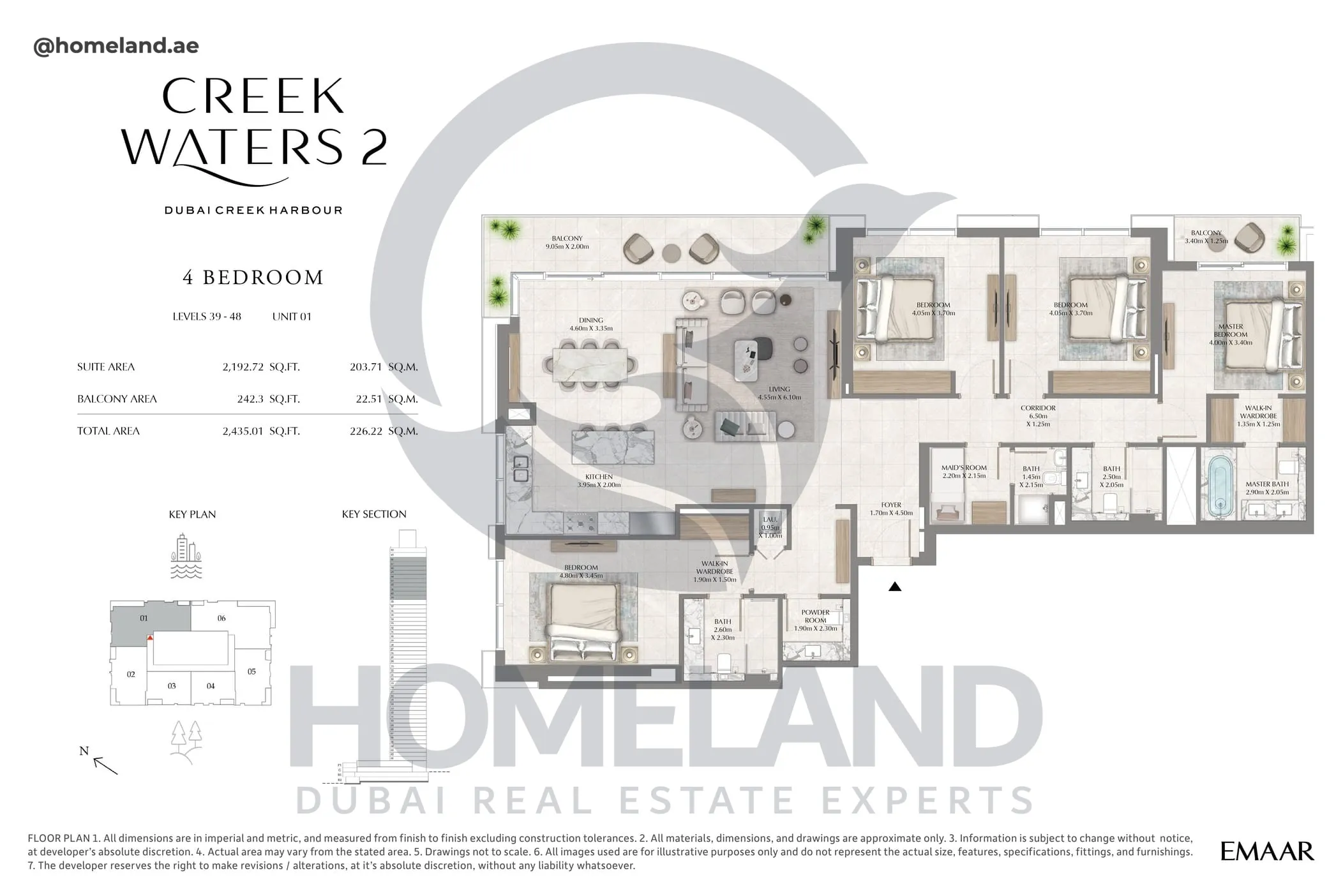 Creek Waters 2, 4BR, Levels 39-48, Unit 01, 2435 SQFT