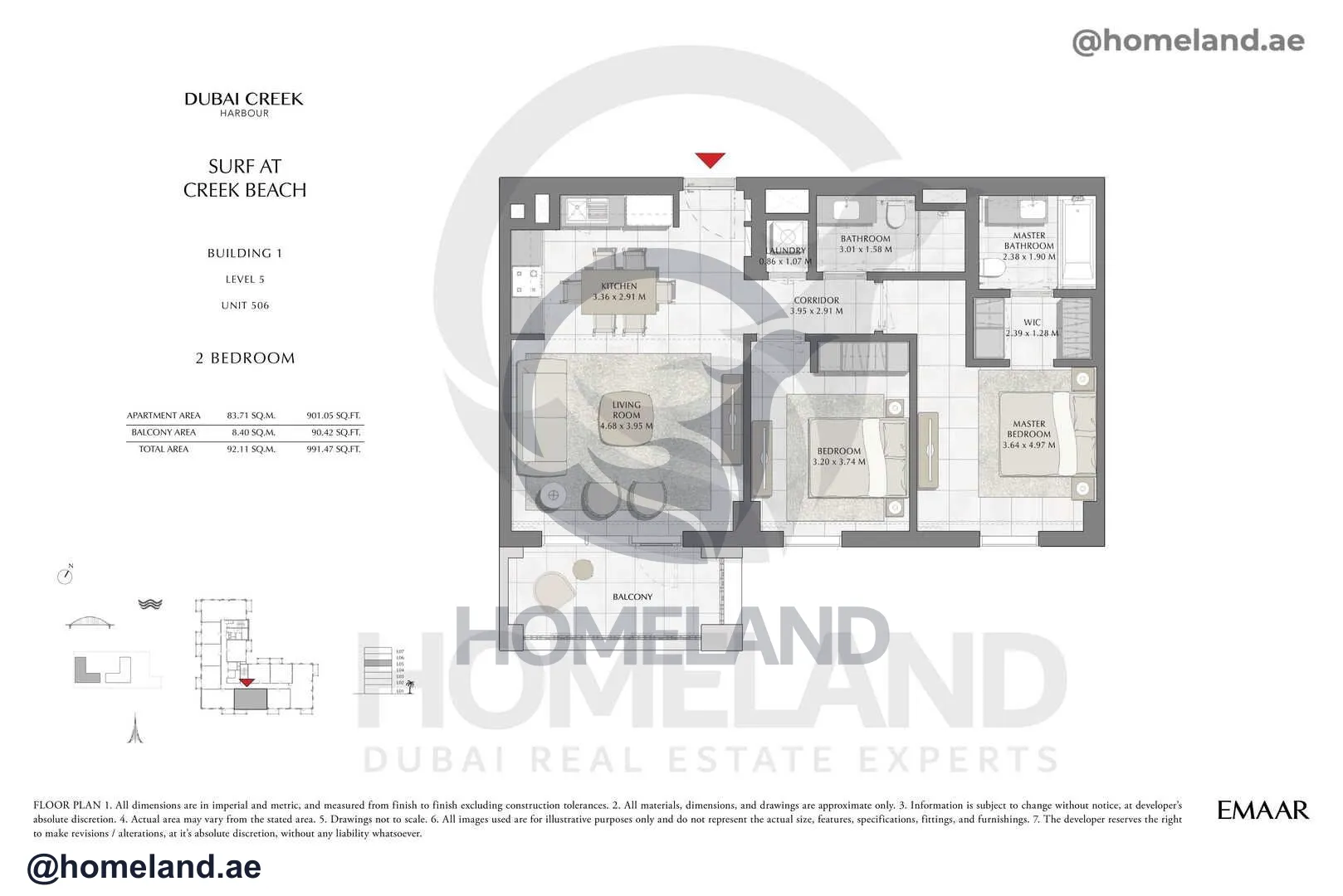 Surf, Building 1, Level 5, Unit 506, 2 BR, 991 SQFT