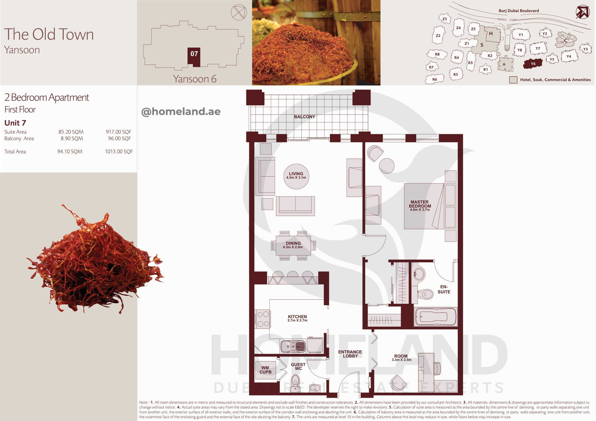 The Old Town Yansoon 6, First Floor, 2 BR, Unit 7, 1013 SQFT