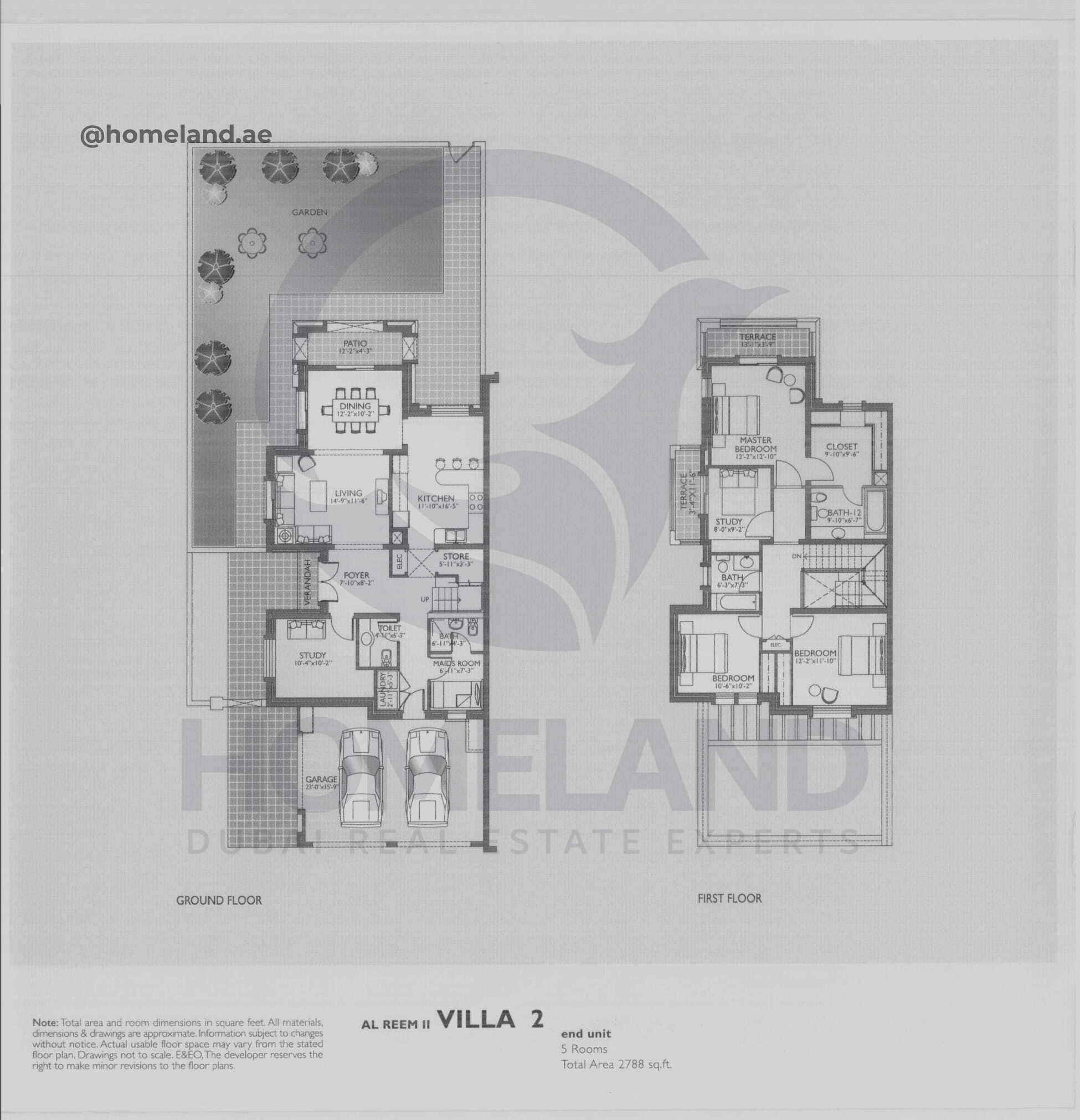 Al Reem 2, Villa 2, End Unit, 5 BR, 2788 SQFT