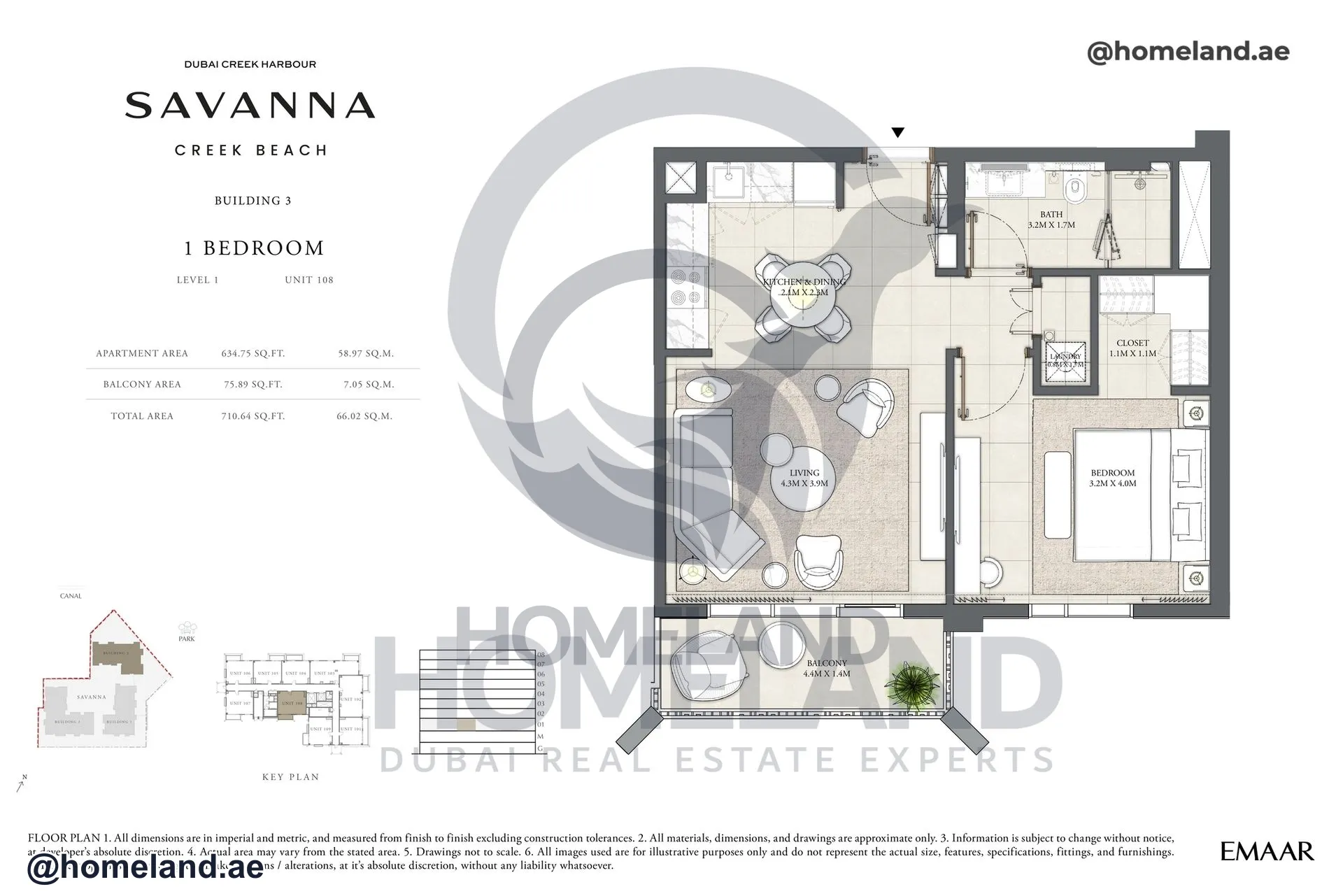 Savanna, Building 3, 1 BR, Level 1, Unit 108, 710 SQFT
