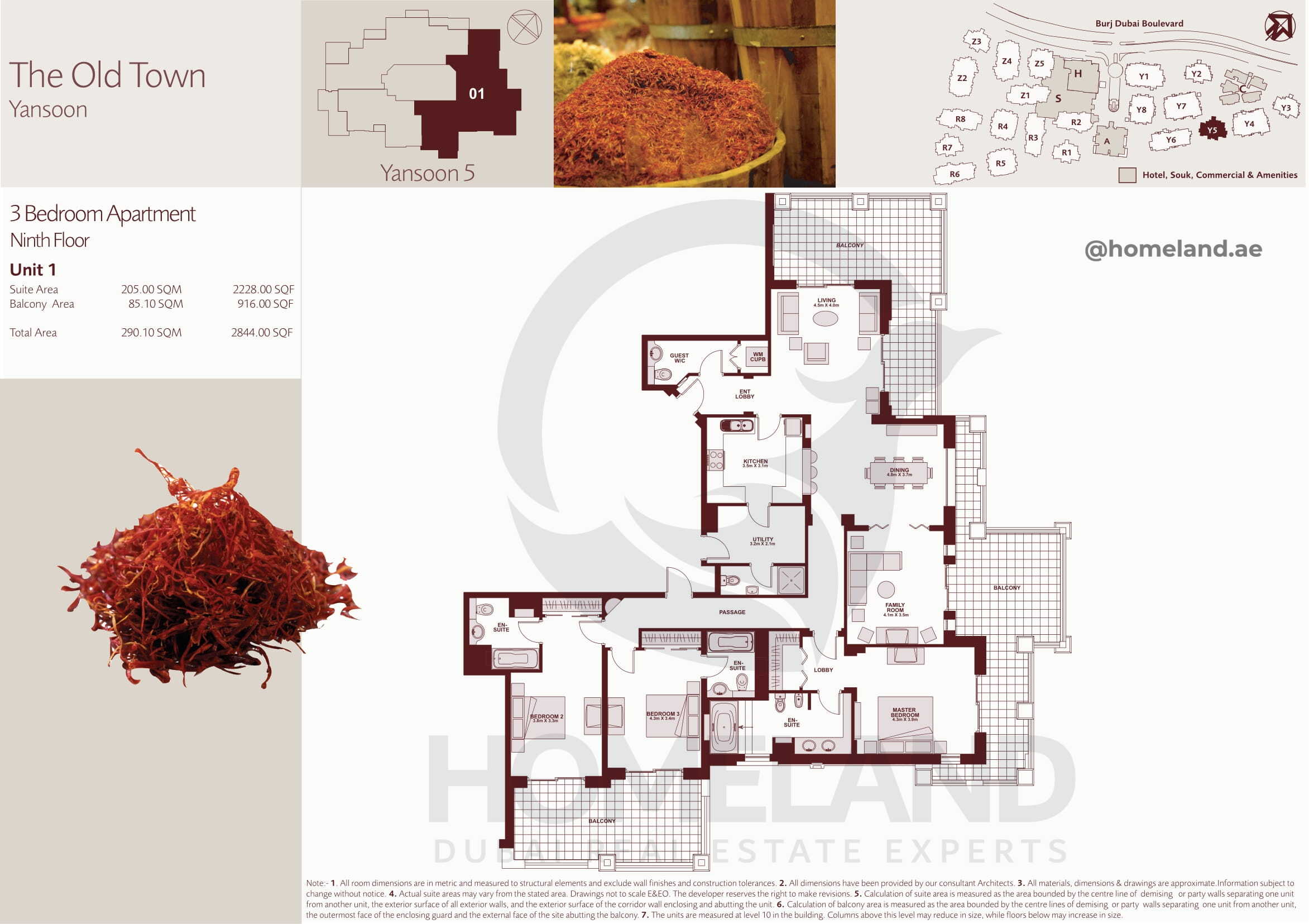 The Old Town Yansoon 5, Ninth Floor, 3 BR, Unit 1, 2844 SQFT