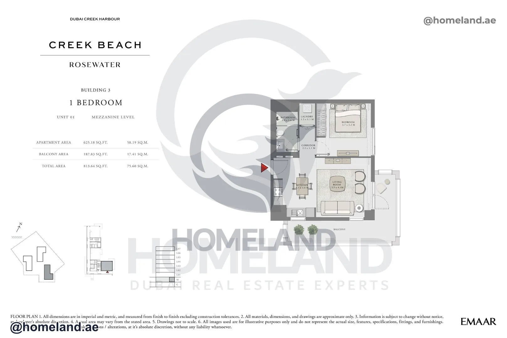 Rosewater, Building 3, 1 BR, Unit 01, Mezzanine Level, 813 SQFT