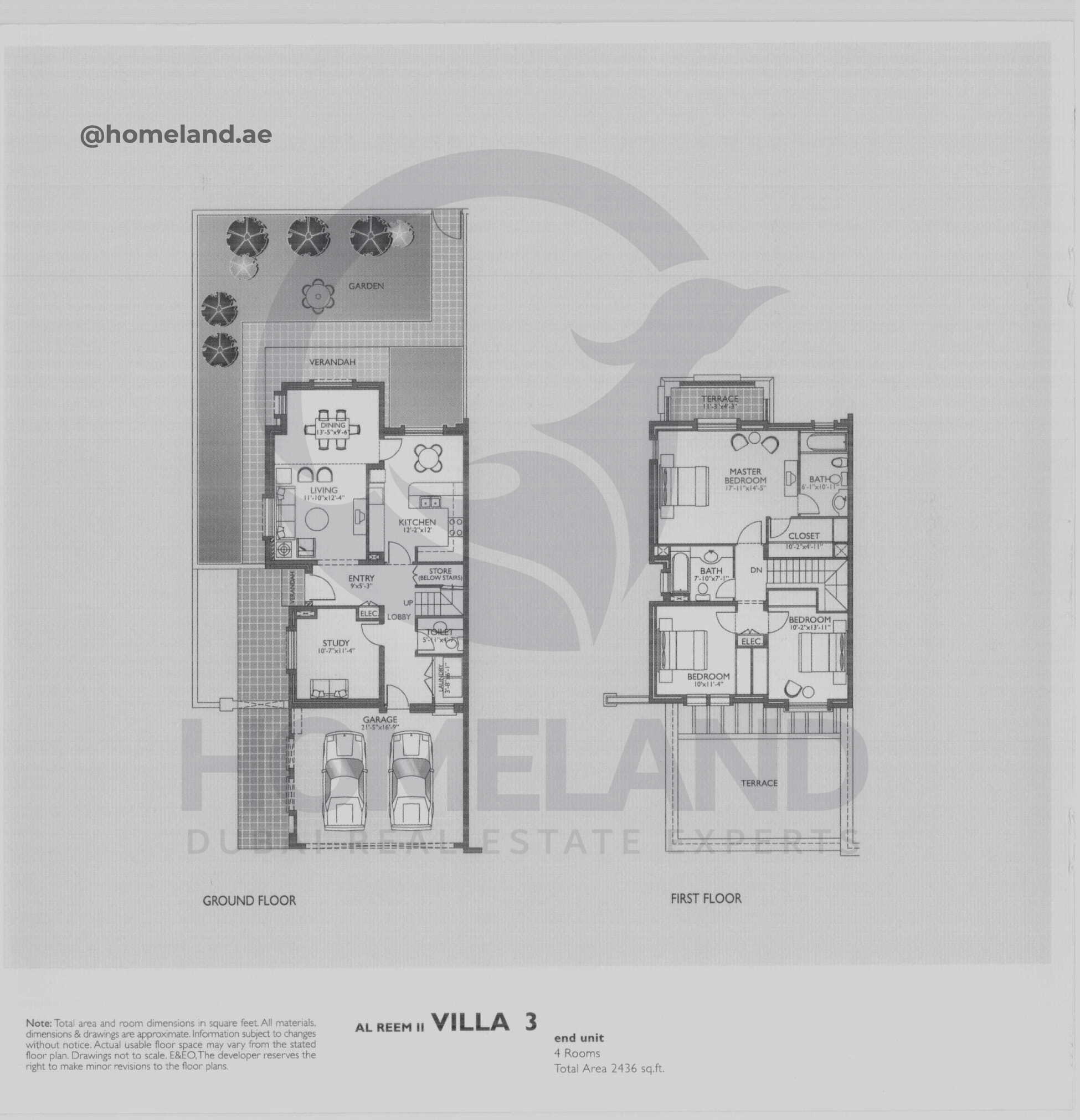 Al Reem 2, Villa 3, End Unit, 4 BR, 2436 SQFT