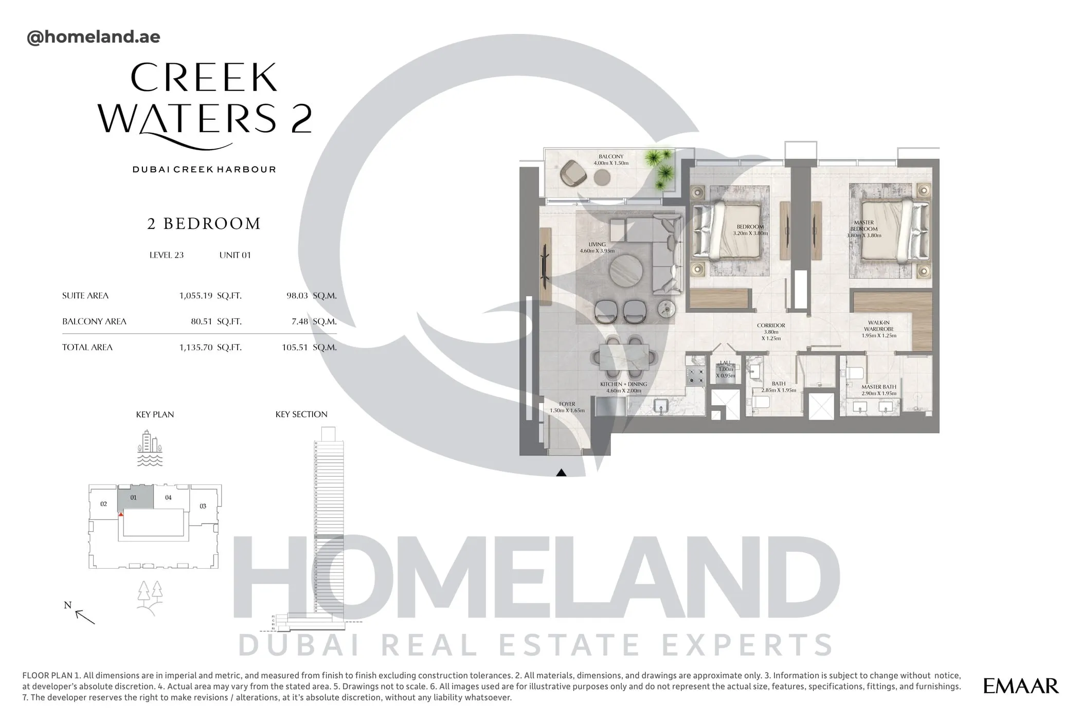 Creek Waters 2, 2BR, Levels 23, Unit 01, 1135 SQFT