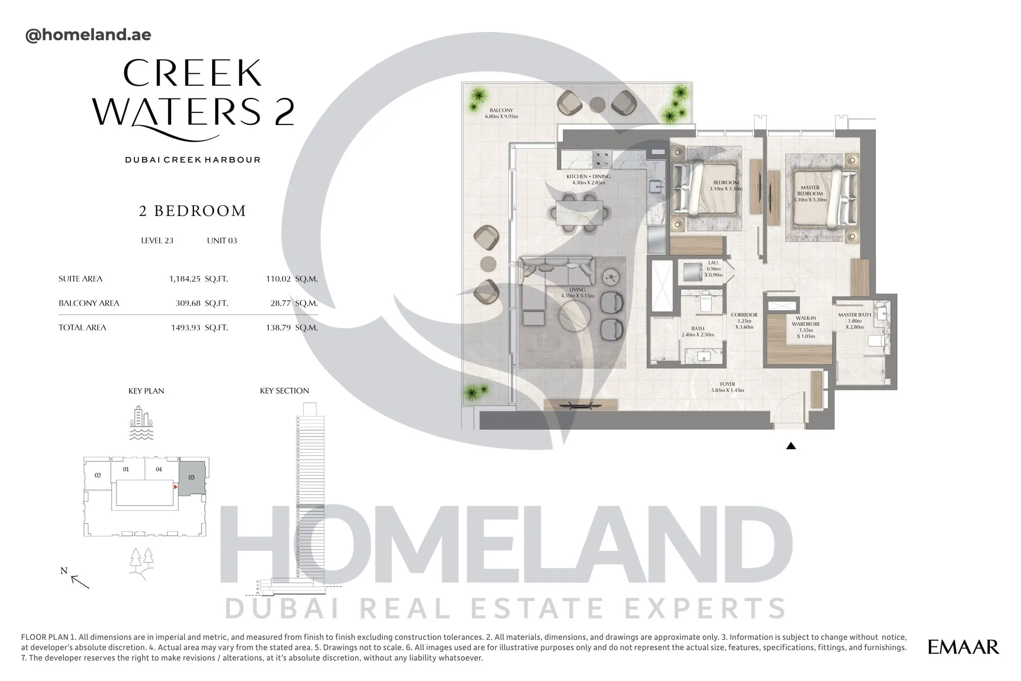 Creek Waters 2, 2BR, Levels 23, Unit 03, 1493 SQFT