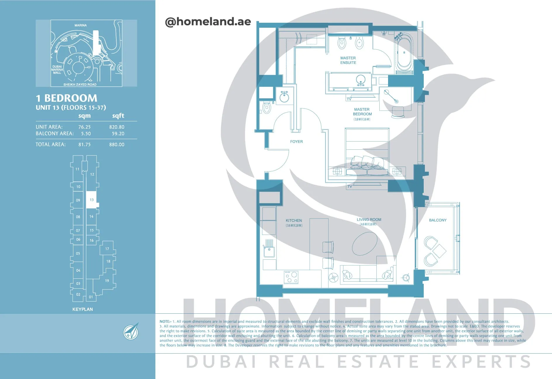 Address Marina Mall Hotel, 1 BR, Unit 13, Floor 37, 880 SQFT