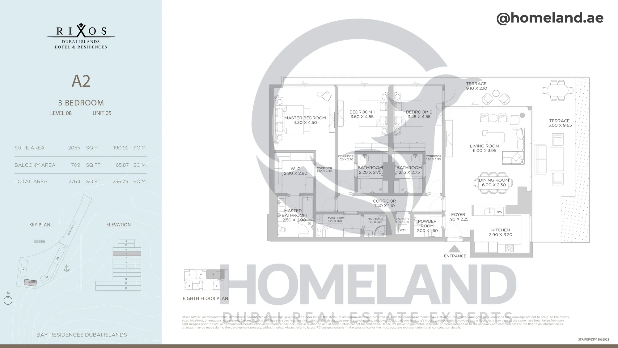 Rixos, A2, 3 BR, Level 8, Unit 05, 2764 SQFT