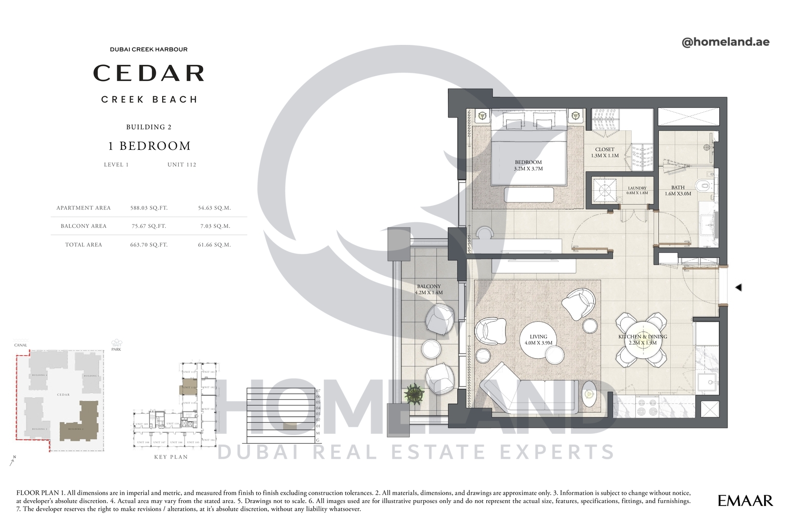 Cedar, Building 2, 1 BR, Level 1, Unit 112, 663 SQFT