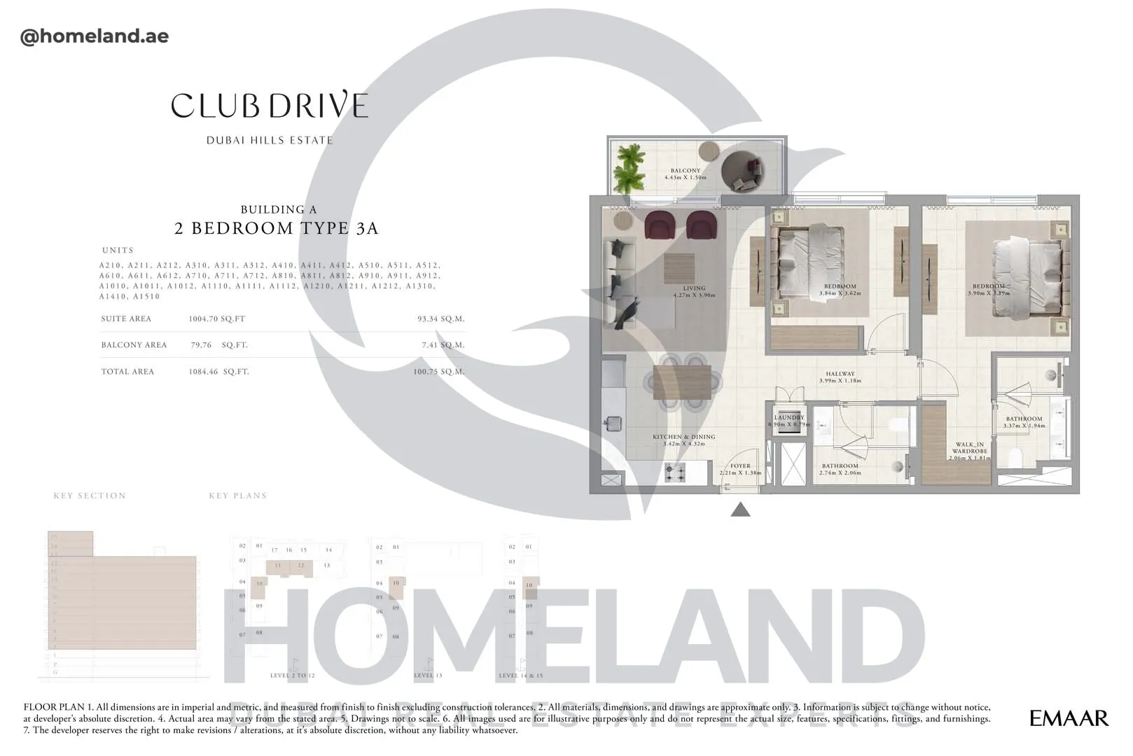 Club Drive, Buidling A, 2 BR, Type 3A, 1084 SQFT