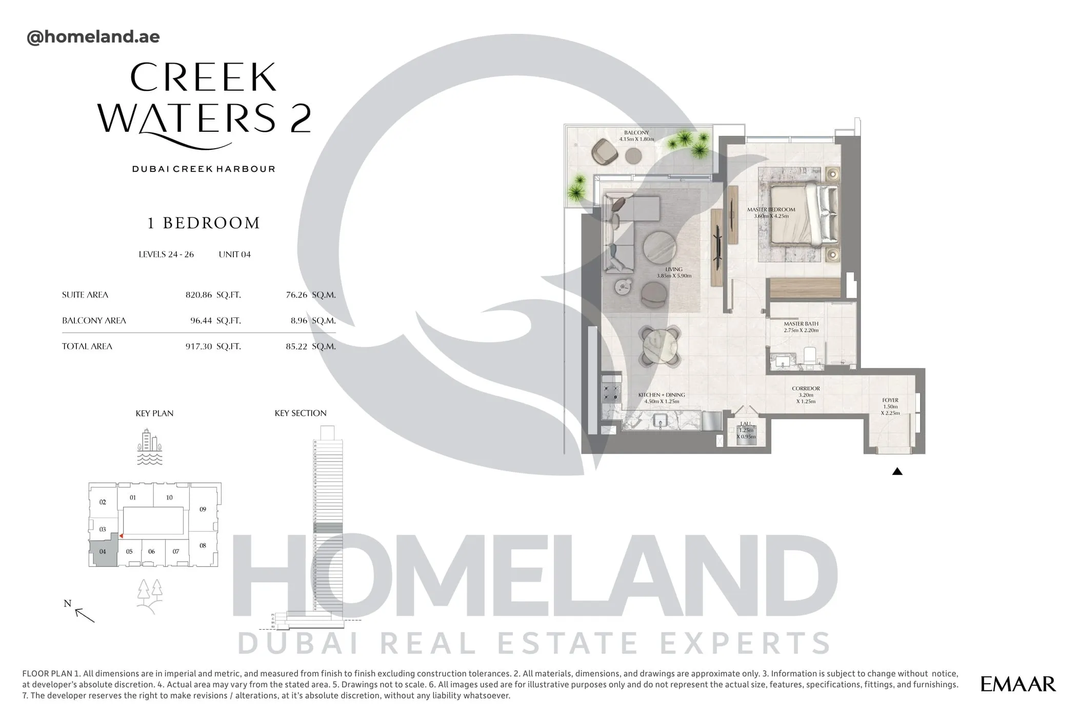 Creek Waters 2, 1BR, Levels 24-26, Unit 04, 917 SQFT