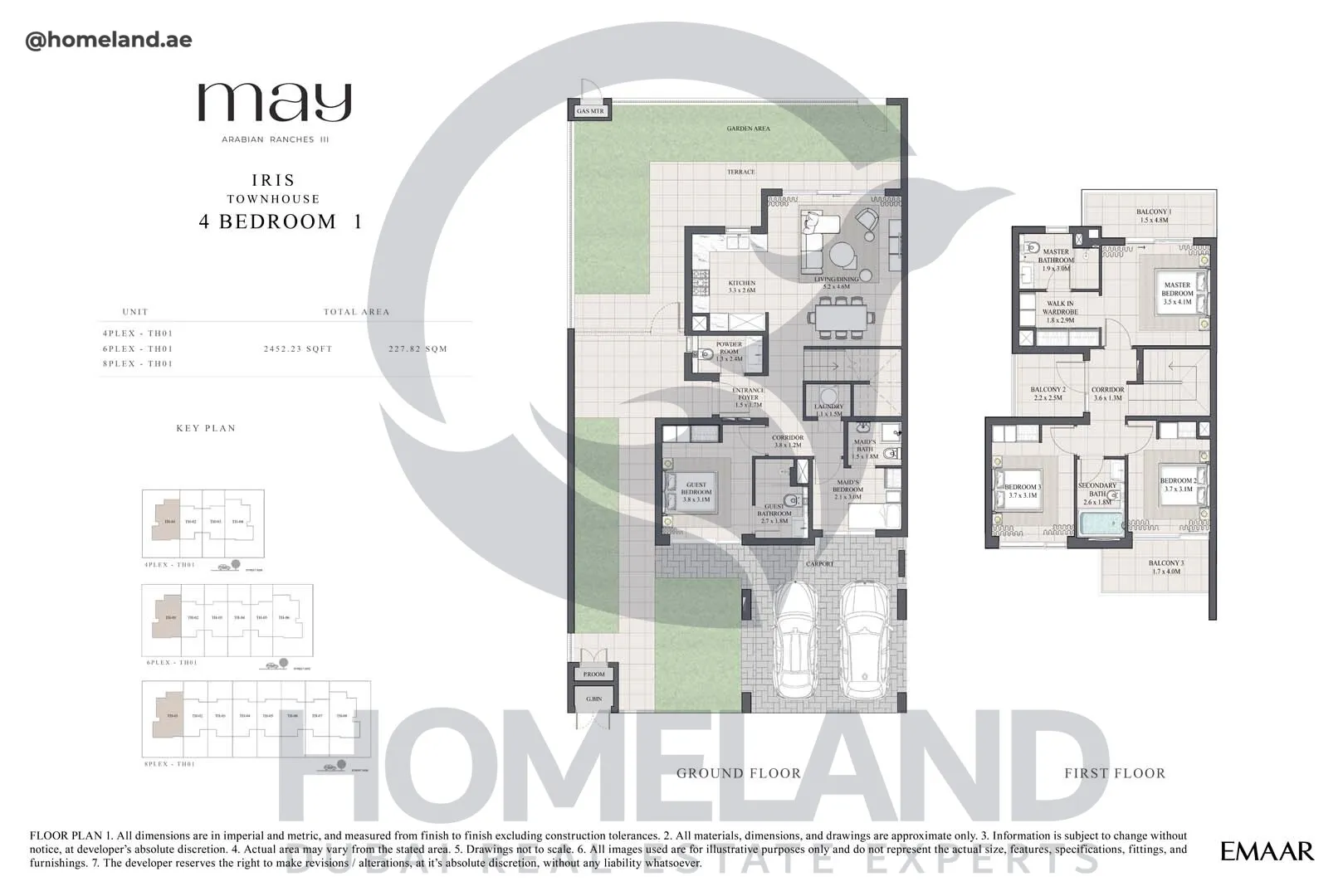 May, Aria, Townhouse, 4BR 1, Unit 4PLEX -TH01 - 6PLEX TH01 - 8PLEX TH01, 2452 SQFT