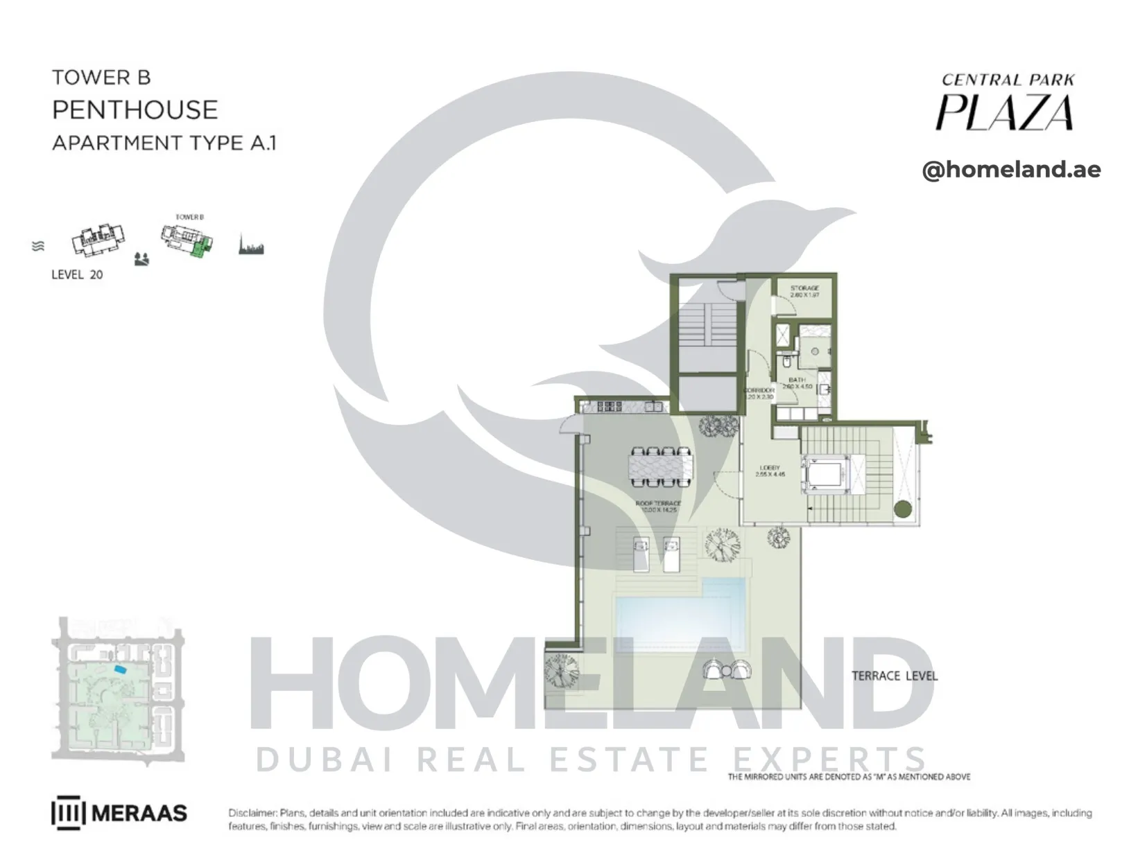 Central Park Plaza, Tower B, Penthouse, Type A.1, Level 20