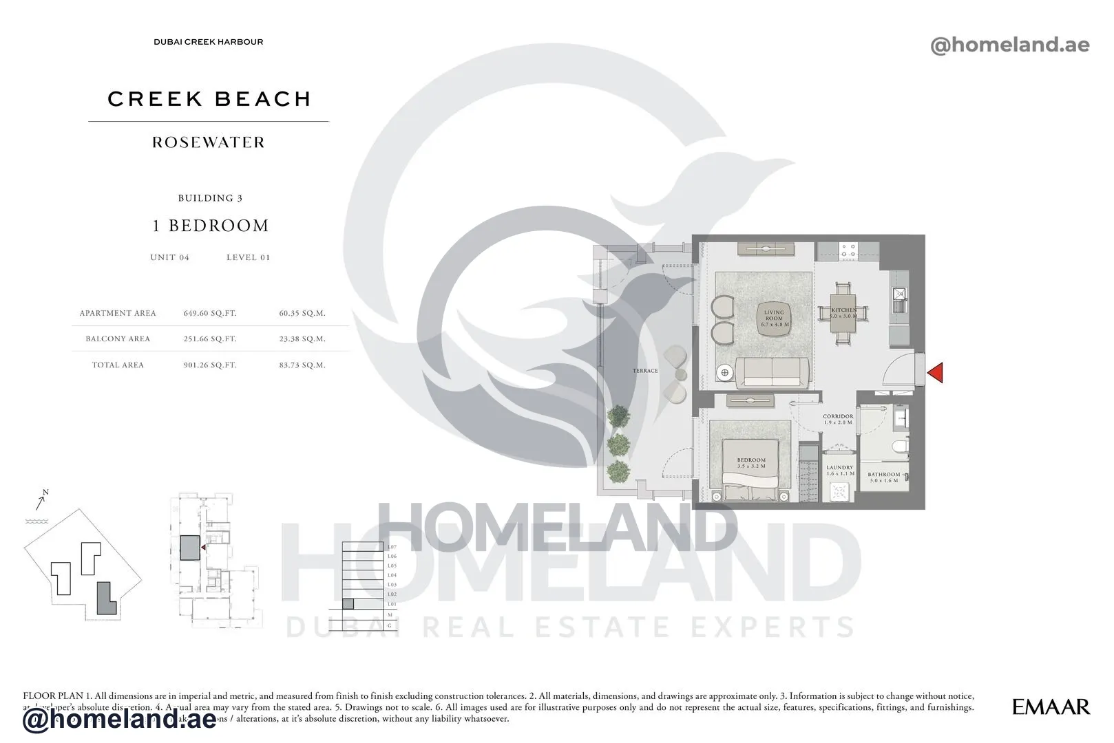 Rosewater, Building 3, 1 BR, Unit 04, Level 1, 901 SQFT