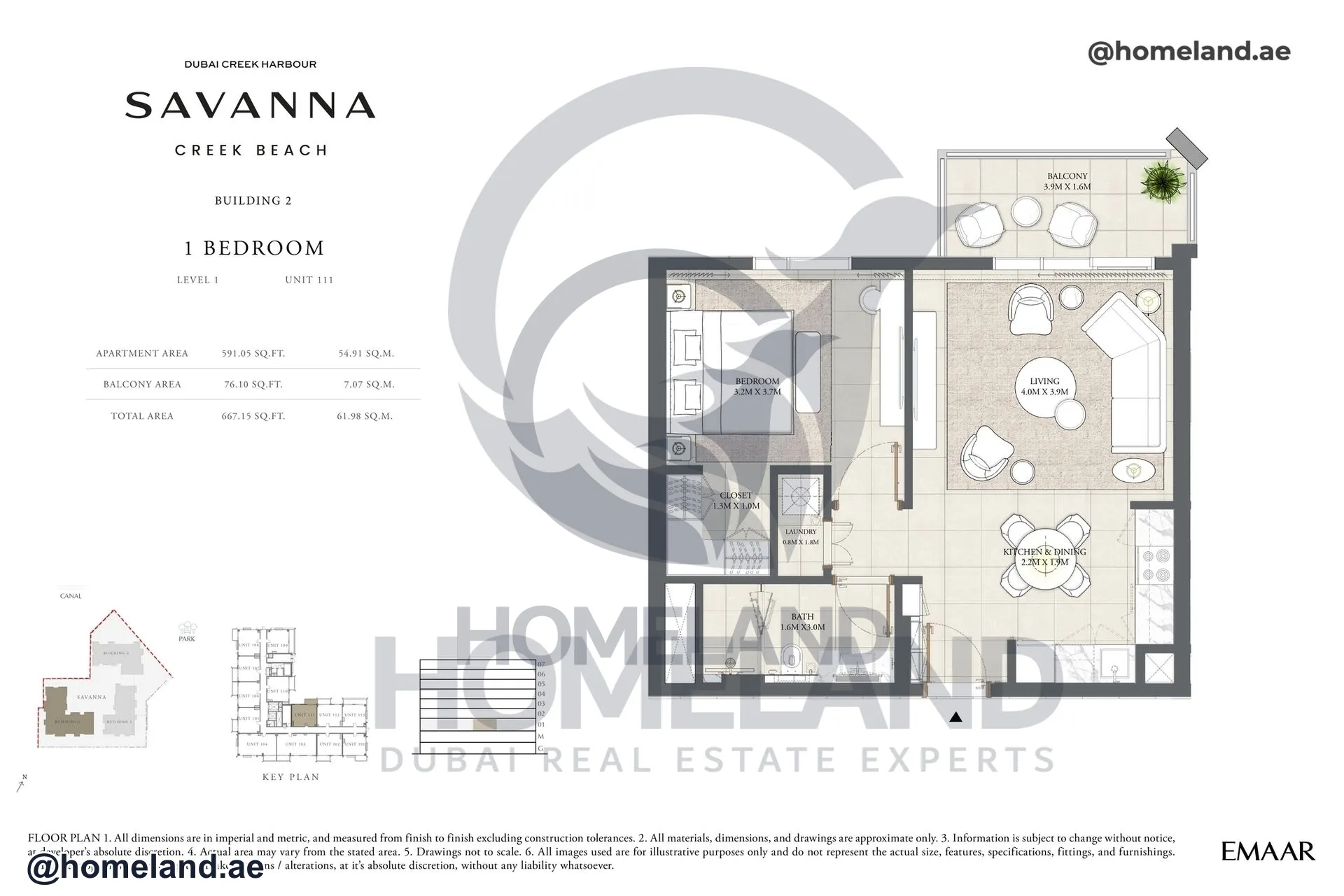 Savanna, Building 2, 1 BR, Level 1, Unit 111, 667 SQFT