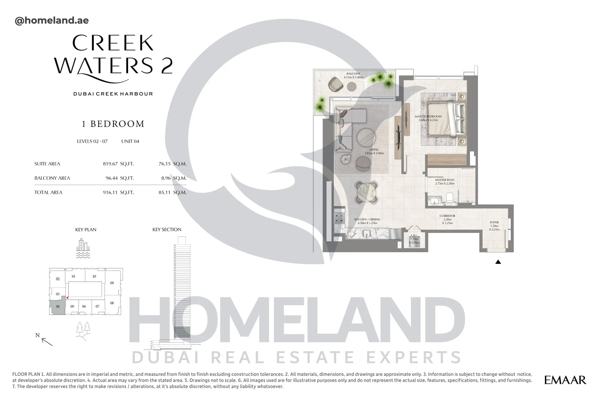 Creek Waters 2, 1BR, Levels 02-07, Unit 04, 915 SQFT