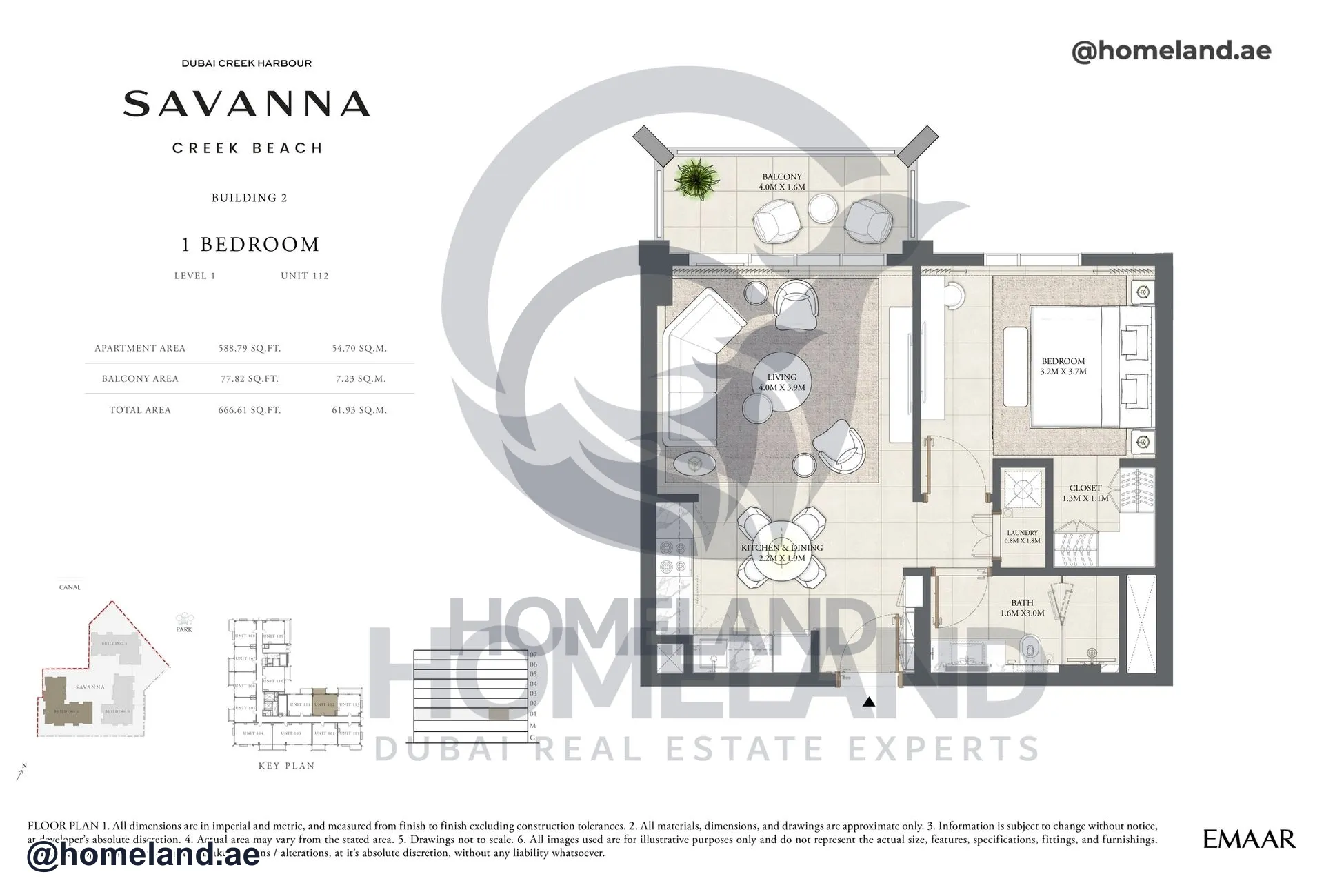 Savanna, Building 2, 1 BR, Level 1, Unit 112, 666 SQFT