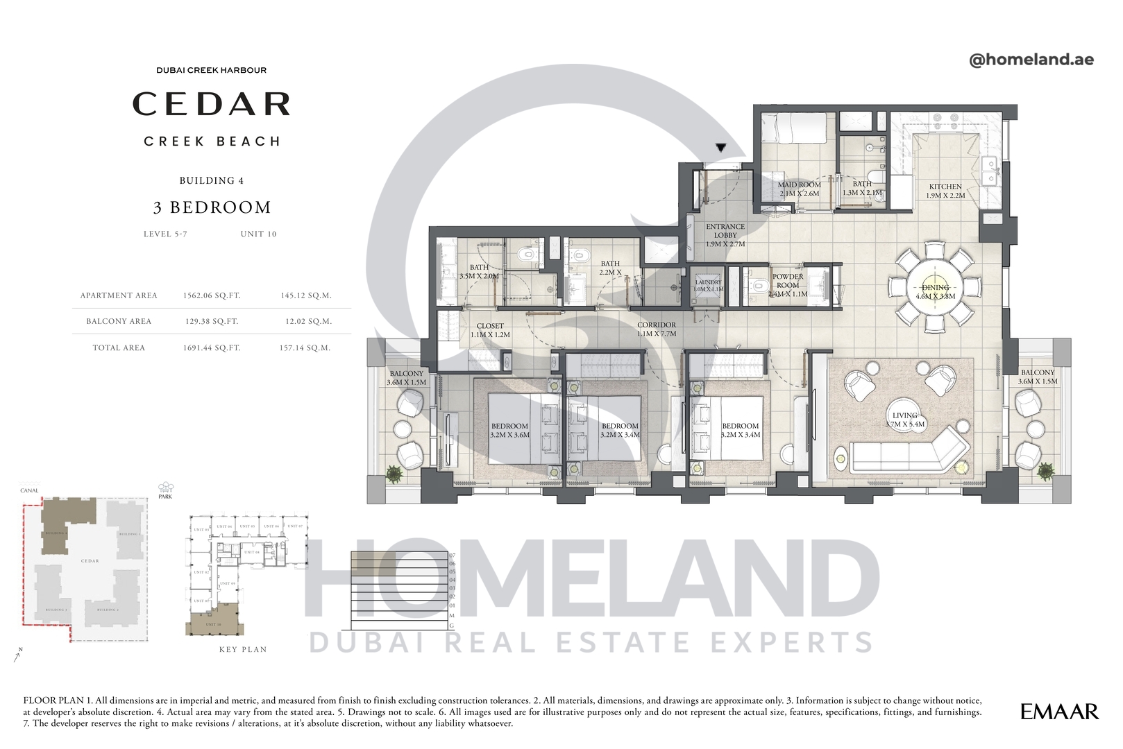 Cedar, Building 4, 3 BR, Level 5-7, Unit 10, 1691 SQFT