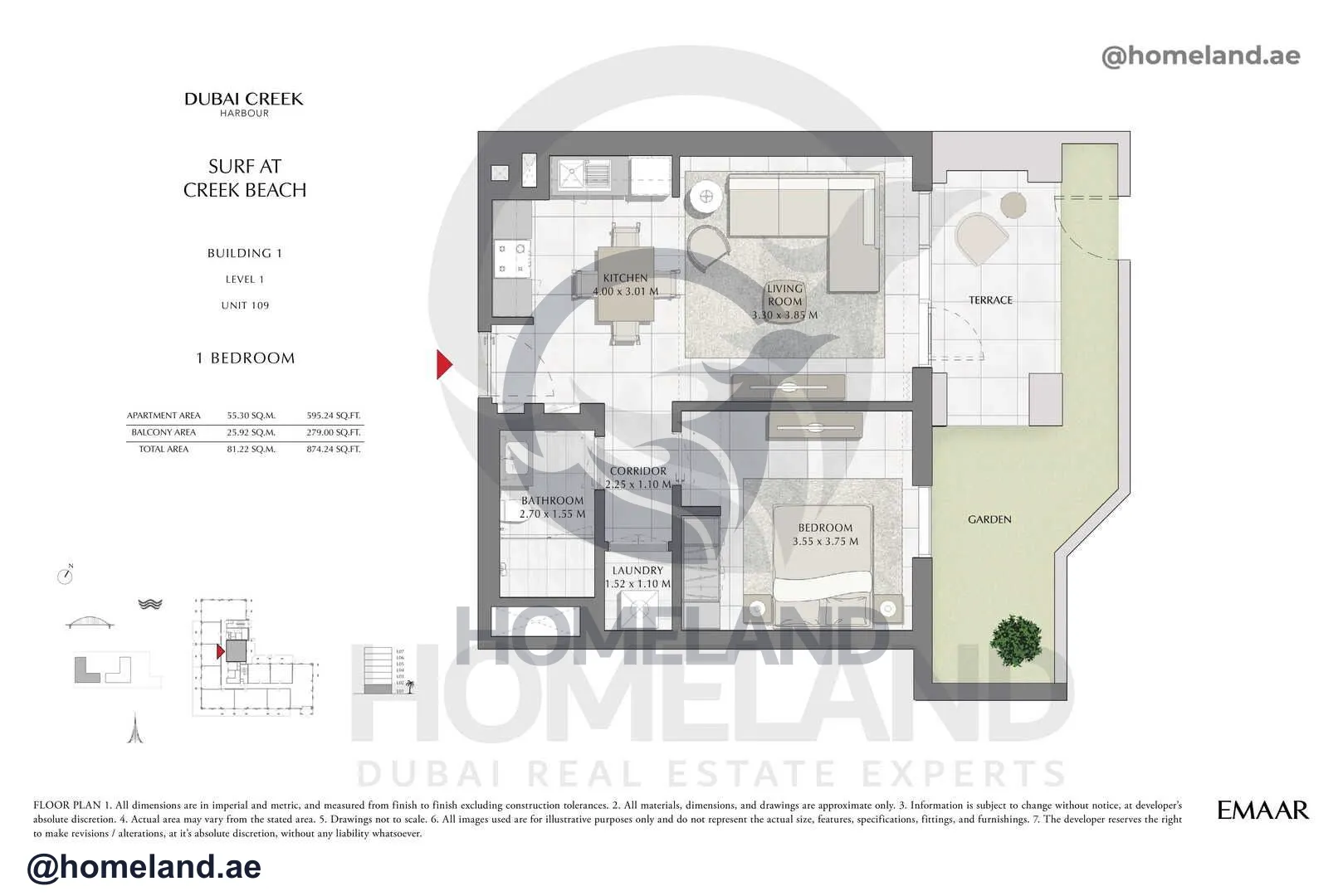 Surf, Building 1, Level 1, Unit 109, 1 BR, 874 SQFT