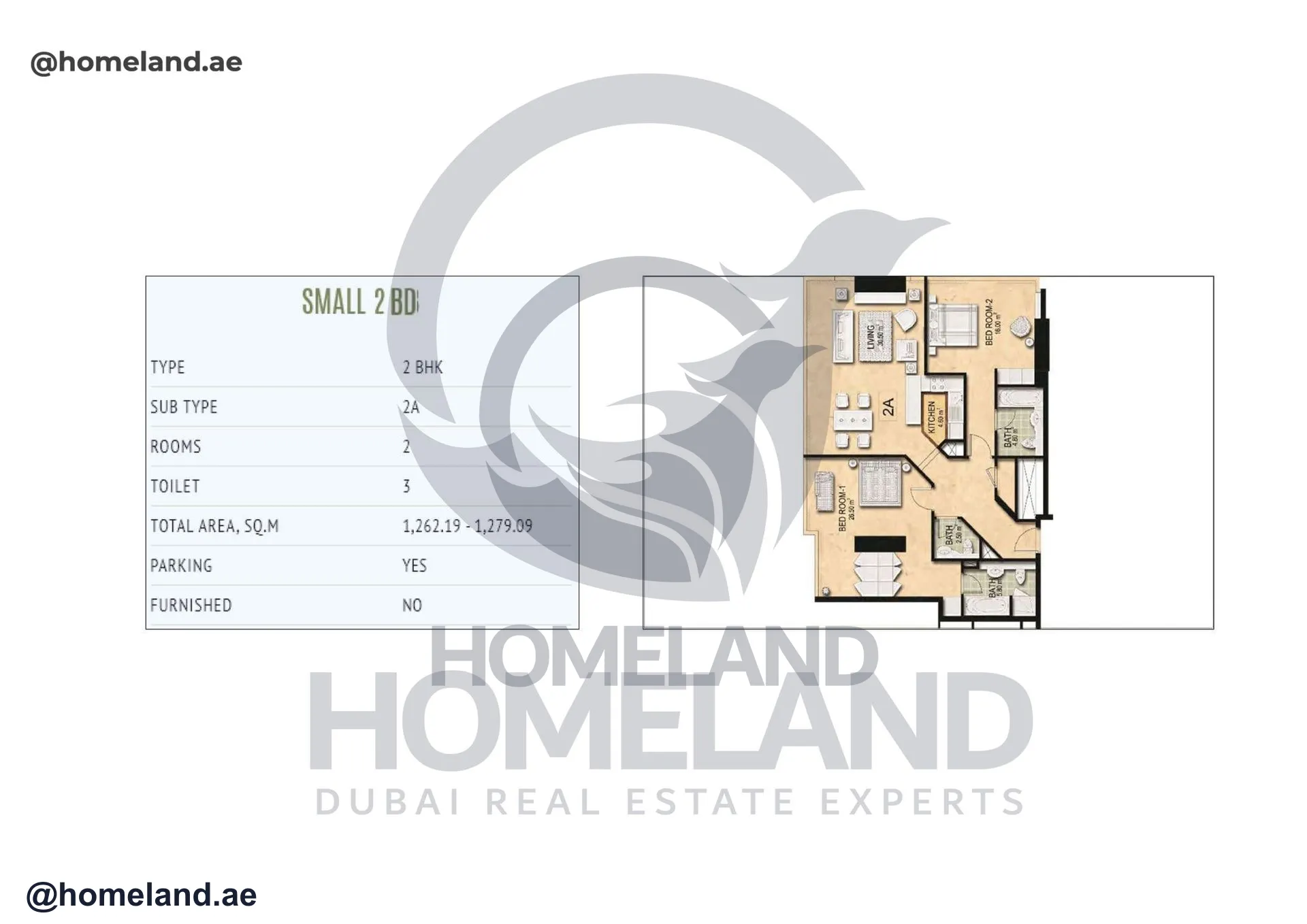 Sky Gardens, 2BR, Type 2A, 1279 SQFT