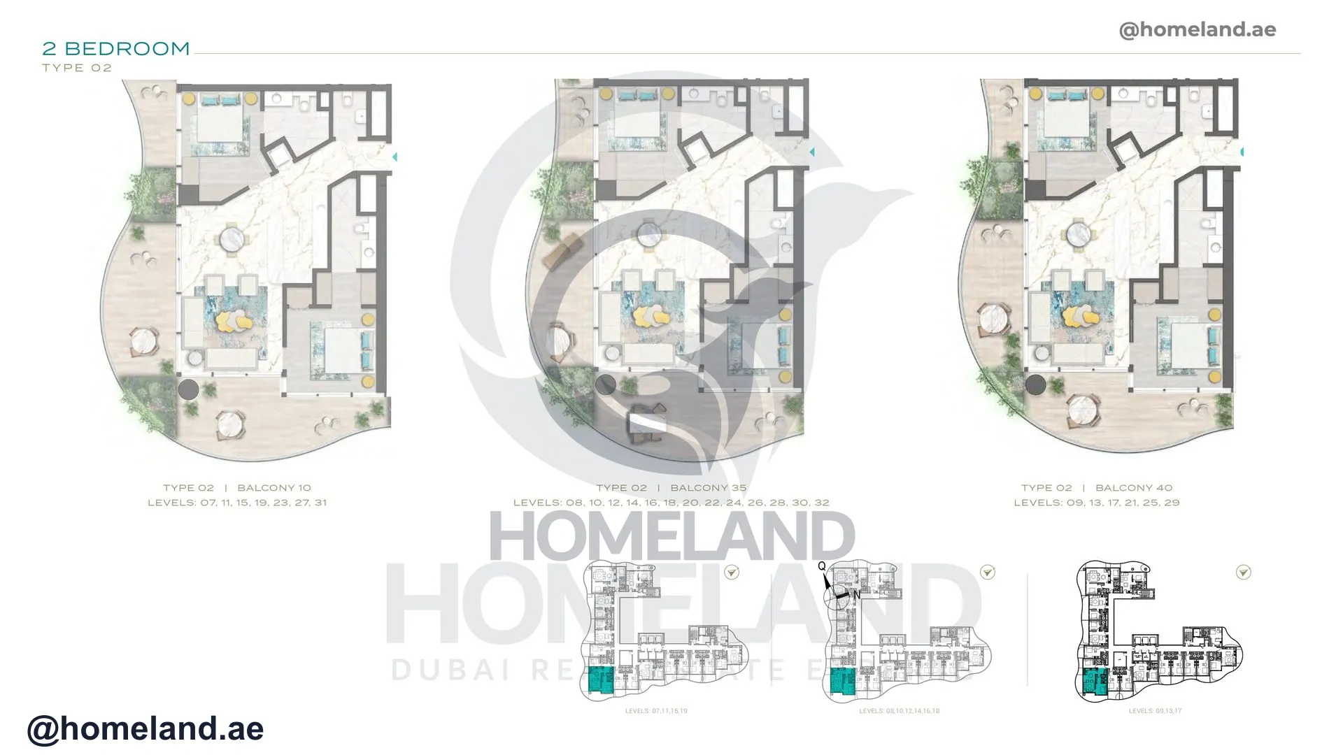 Chic Tower, 2 BR, Type 2, Balcony 10-35-40, Level 7-32