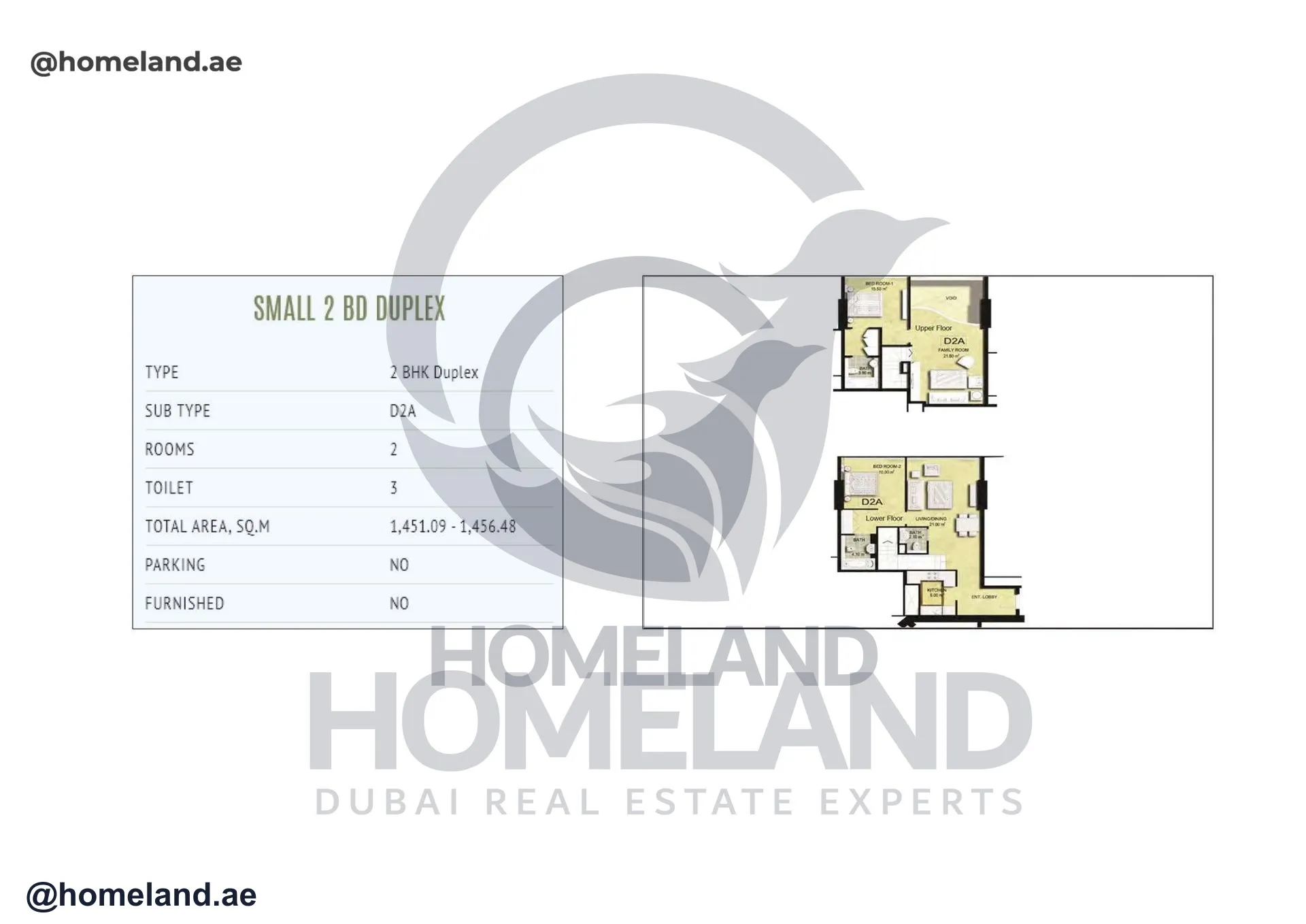Sky Gardens, 2BR Duplex, Type D2A, 1456 SQFT
