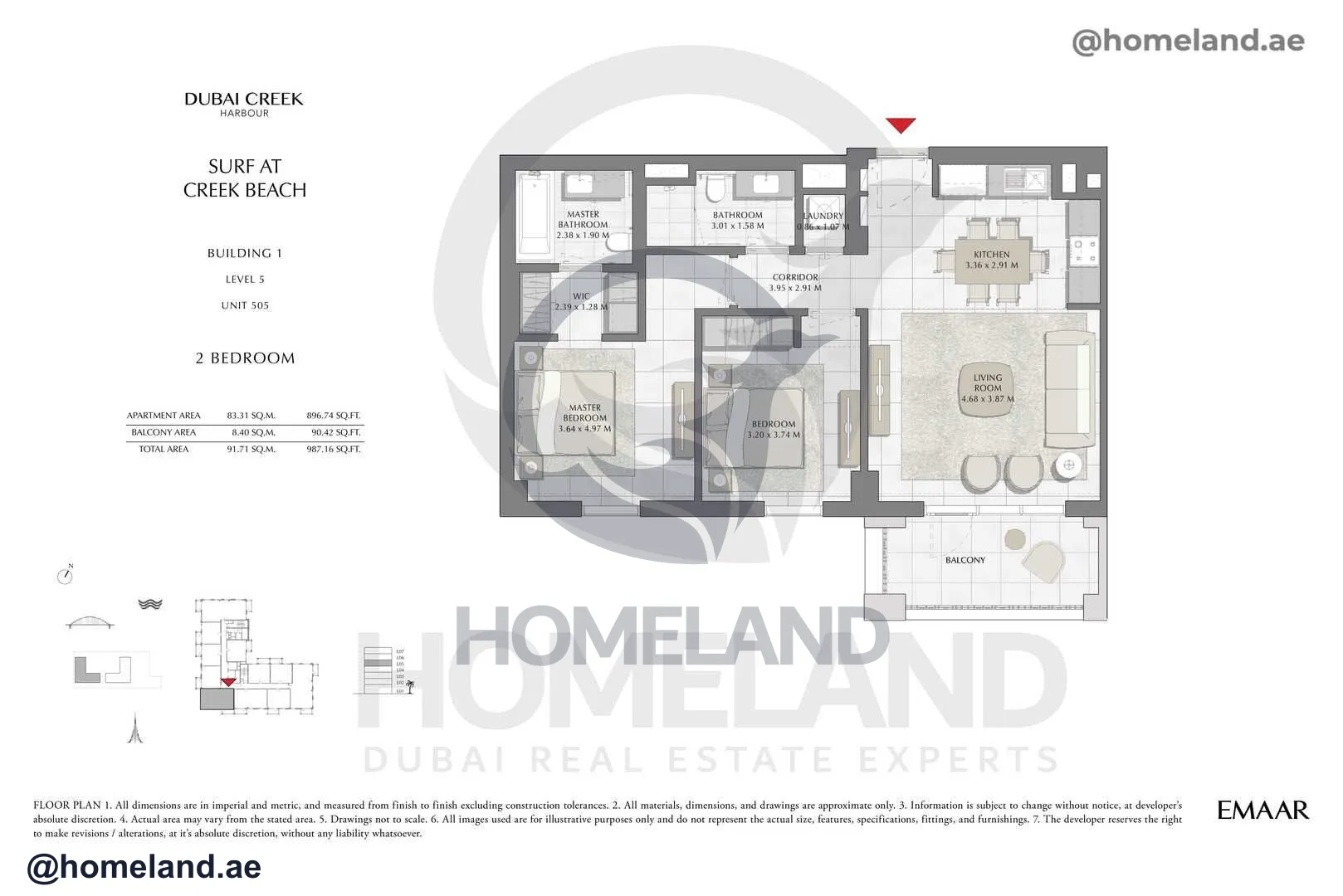 Surf, Building 1, Level 5, Unit 505, 2 BR, 987 SQFT