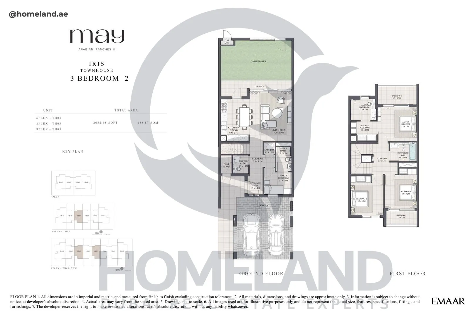 May, Iris, Townhouse, 3BR 2, Unit 6PLEX -TH03 - 8PLEX TH03 - 8PLEX TH05, 2032 SQFT