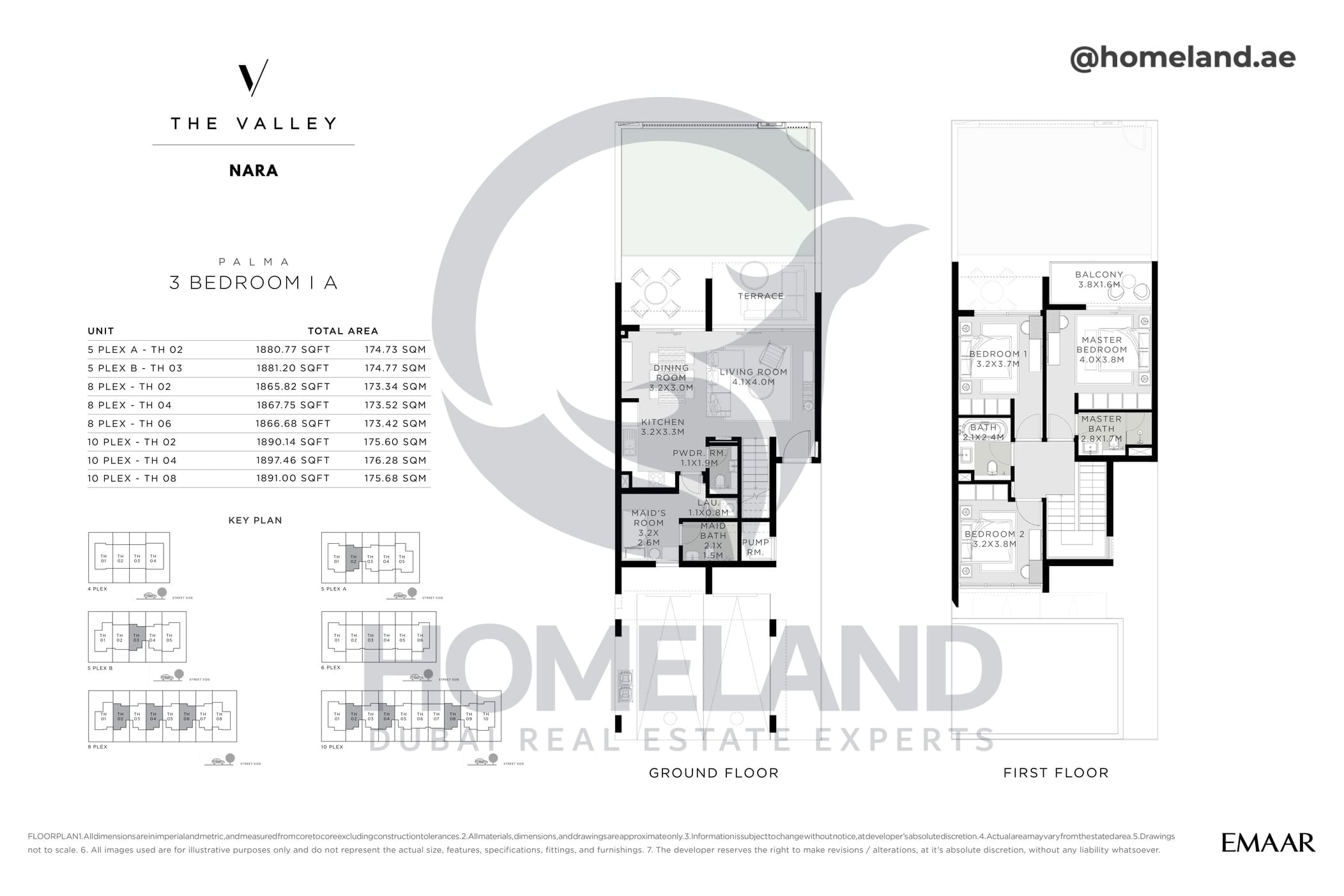 The Valley, Nara, Palma, 3 BR, Type A, Unit 5-8-10 Plex - TH 02-03-04-06-08. 1897 SQFT