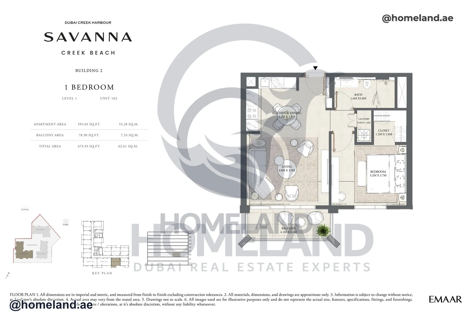 Savanna, Building 1, 1 BR, Level 1, Unit 102, 673 SQFT