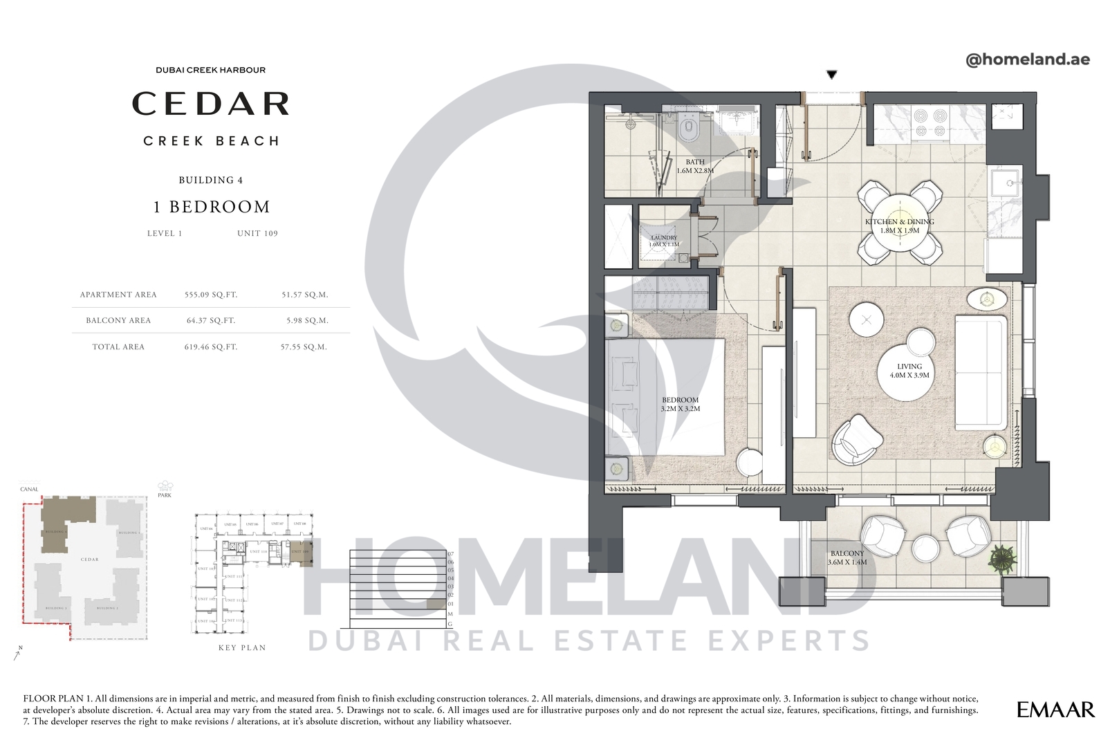 Cedar, Building 4, 1 BR, Level 1, Unit 109, 619 SQFT