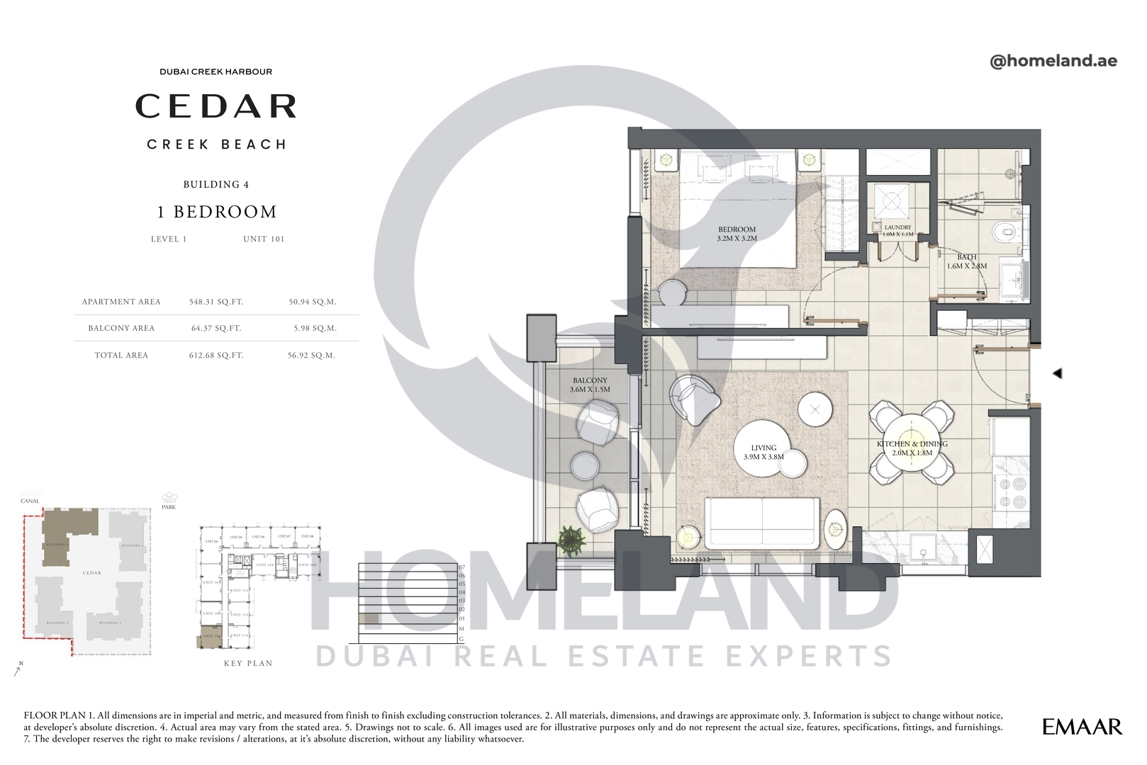 Cedar, Building 4, 1 BR, Level 1, Unit 101, 612 SQFT