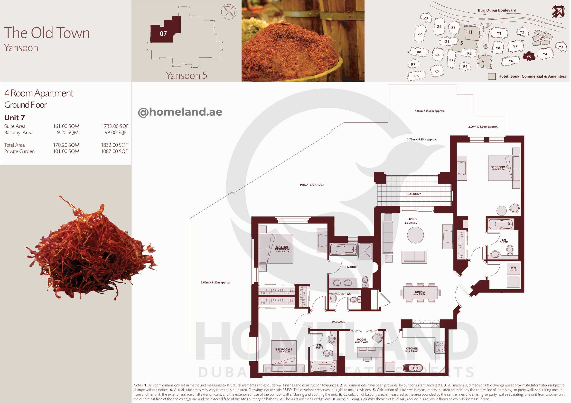 The Old Town Yansoon 5, Ground Floor, 4 BR, Unit 7, 1832+Garden SQFT