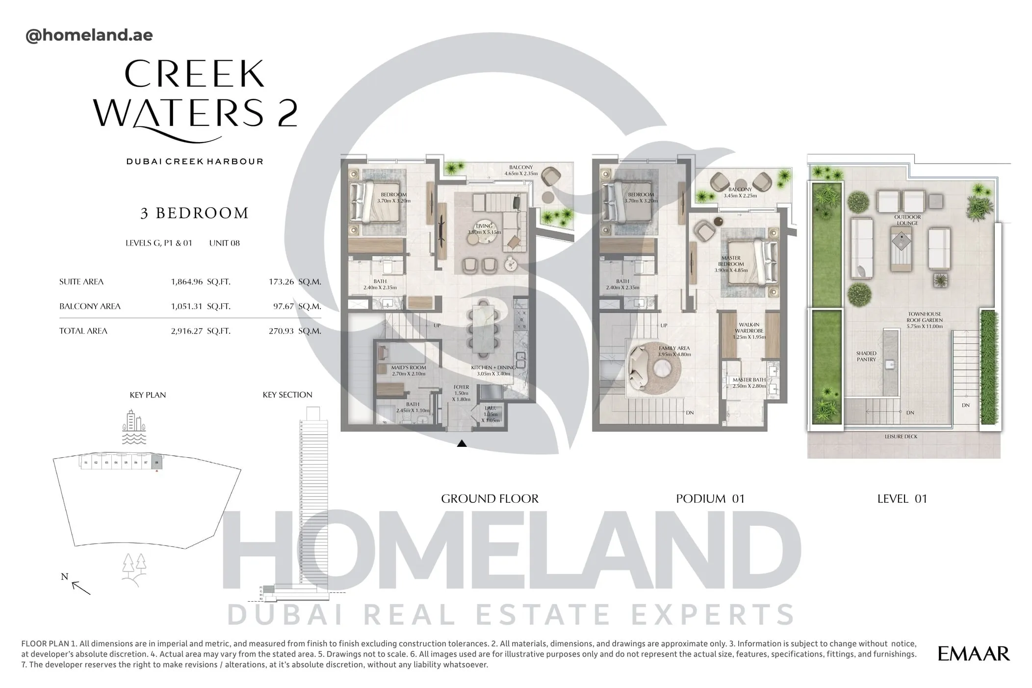 Creek Waters 2, 3BR, Levels G,P1&01, Unit 08, 2916 SQFT