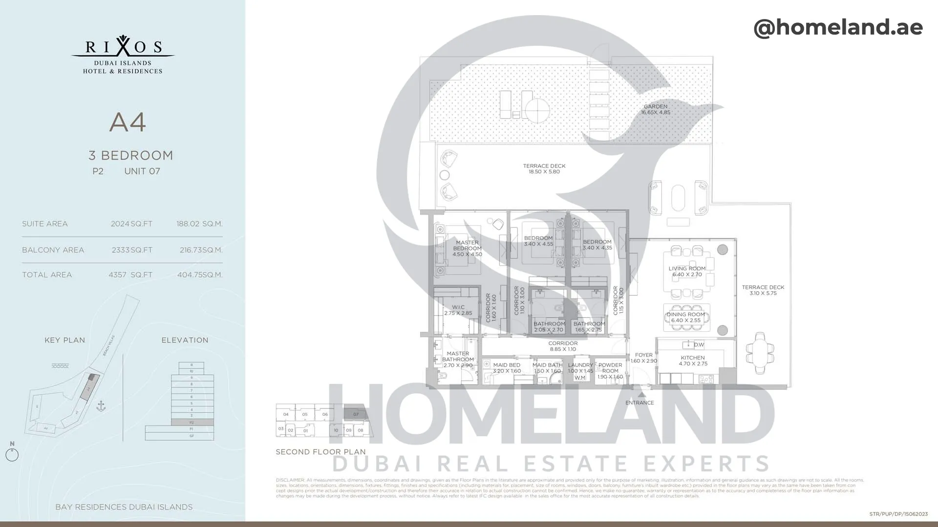 Rixos, A4, 3 BR, P2, Unit 06 Option 2, 3630 SQFT