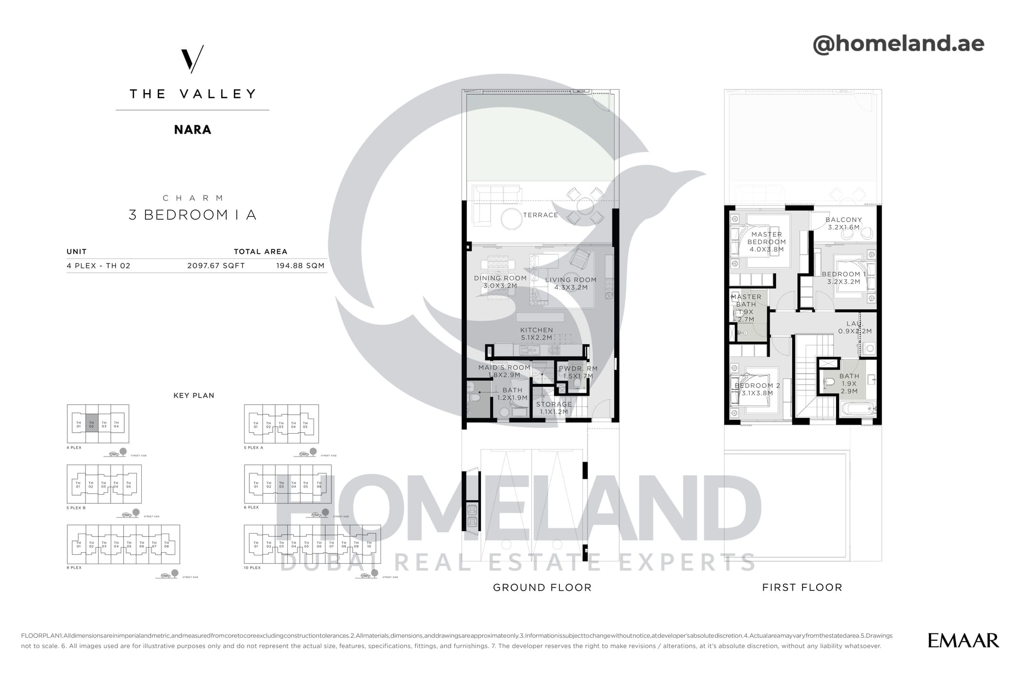 The Valley, Nara, Charm, 3 BR, Type A, Unit 4 Plex - TH 02. 2097 SQFT
