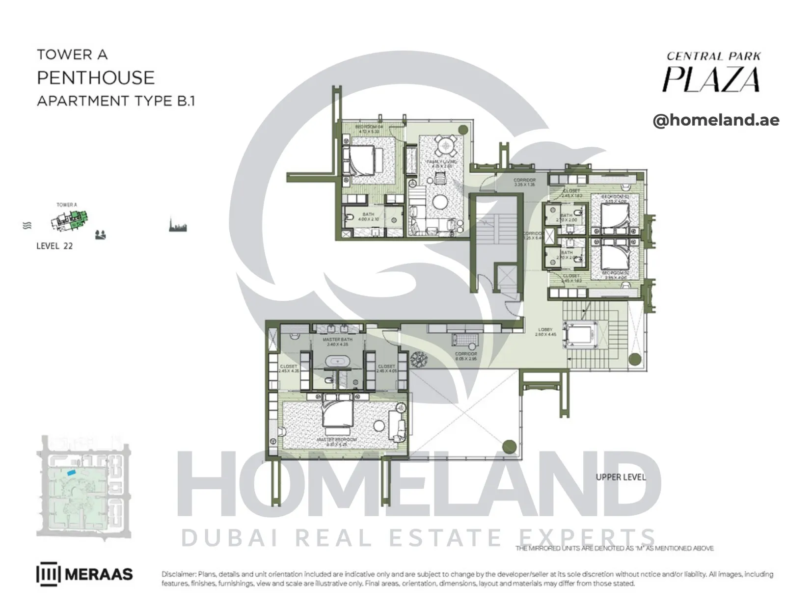 Central Park Plaza, Tower A, Penthouse, Type B.1, Level 22