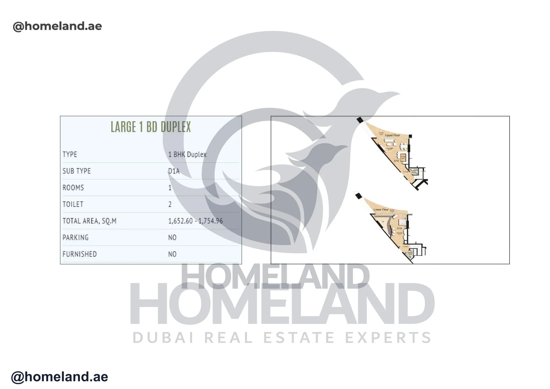 Sky Gardens, 1BR Duplex, Type D1A, 1754 SQFT