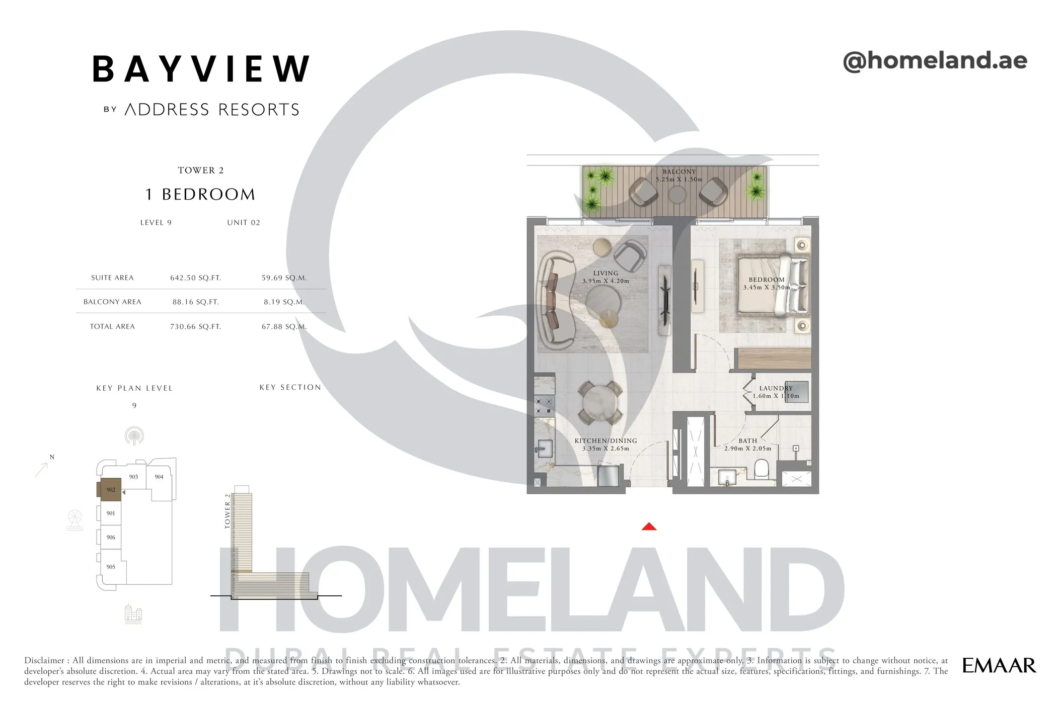 Bayview T2, 1 BR, Level 9, Unit 02, 730 SQFT