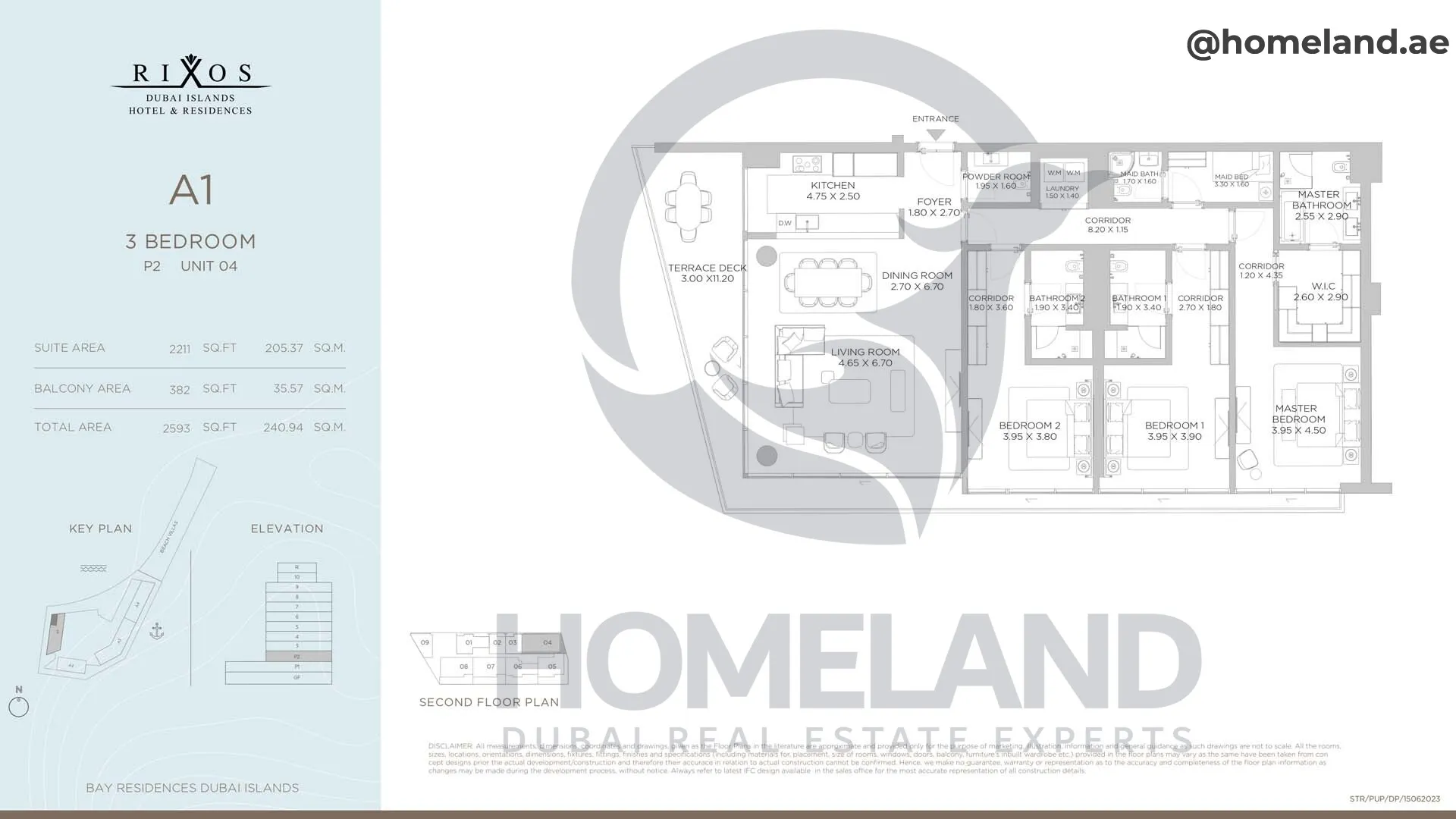 Rixos, A1, 3 BR, P2, Unit 04, 2593 SQFT