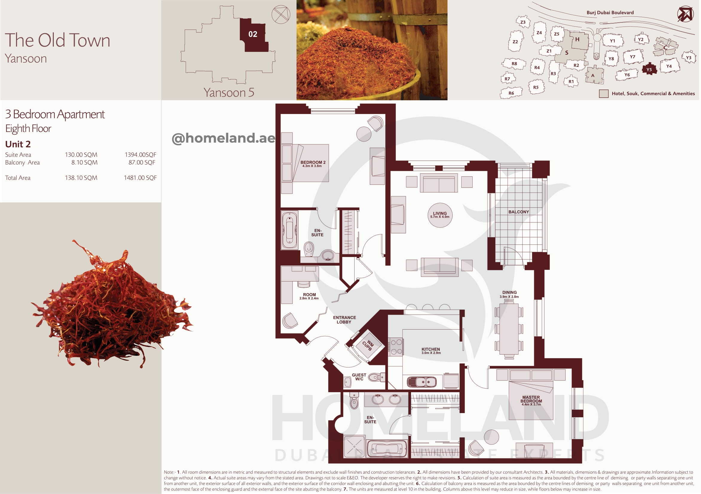 The Old Town Yansoon 5, Eight Floor, 3 BR, Unit 2, 1481 SQFT