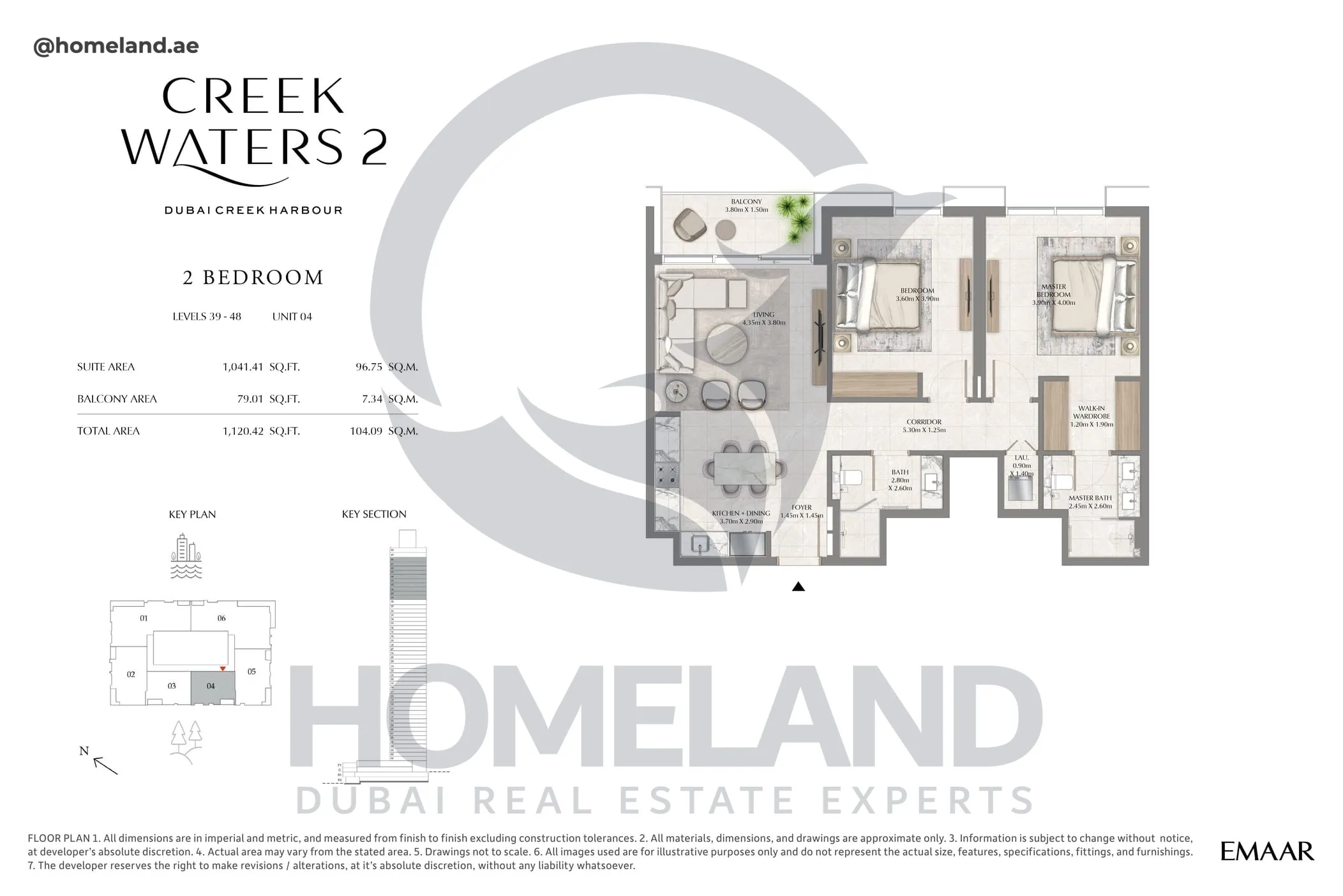 Creek Waters 2, 2BR, Levels 39-48, Unit 04, 1120 SQFT