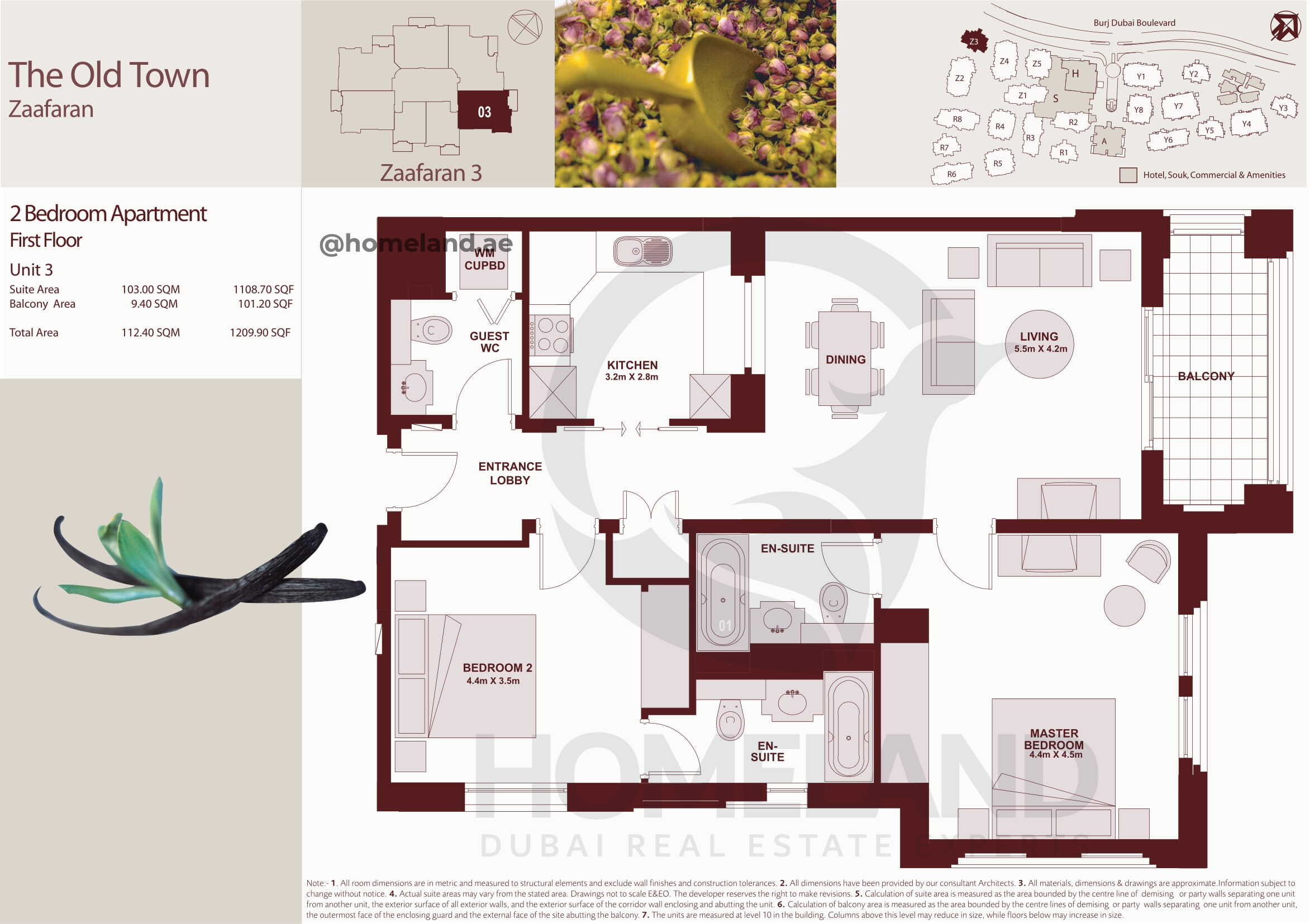 The Old Town Zaafaran 3, First Floor, 2 BR, Unit 3, 1209 SQFT