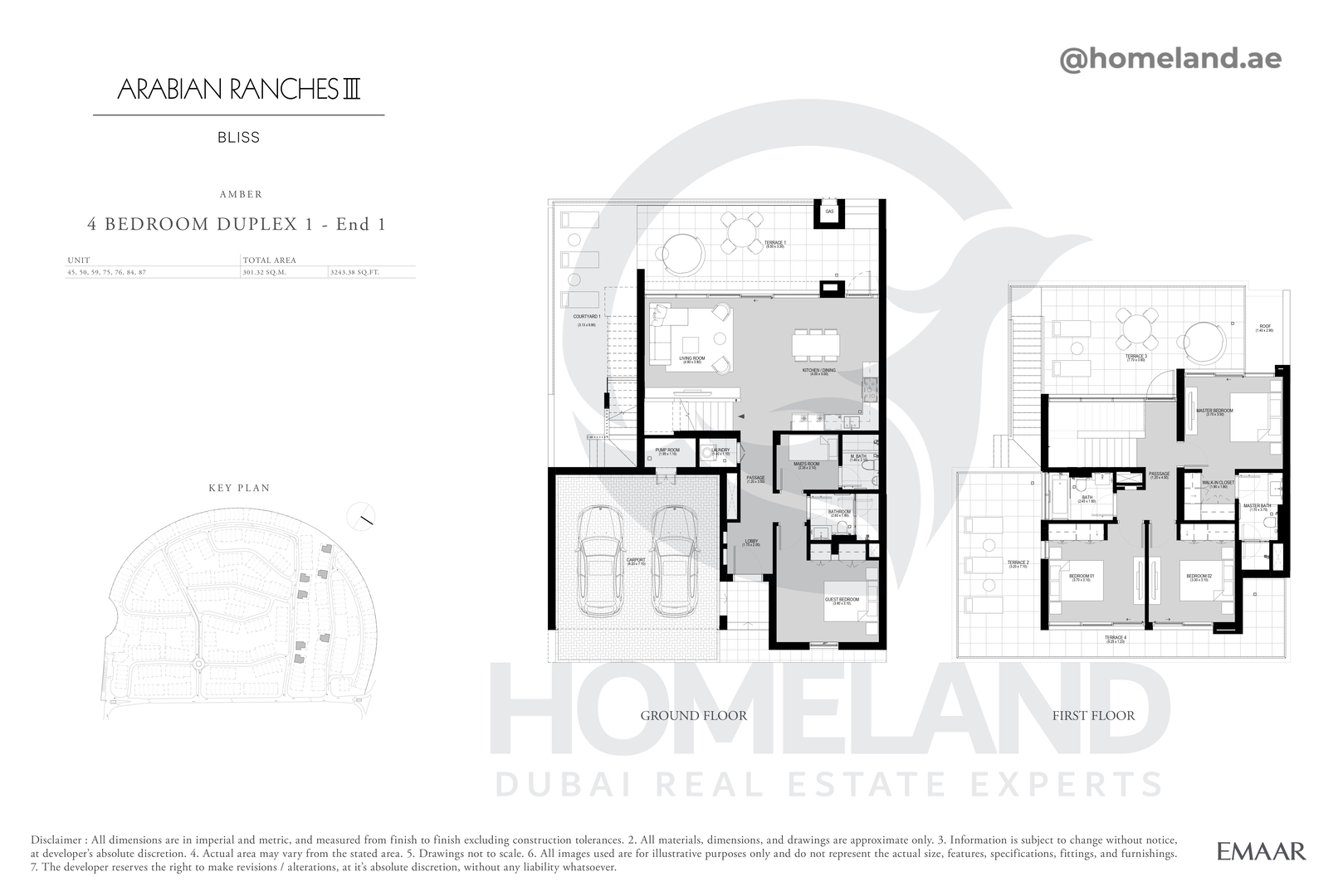Bliss, Amber, 4 BR Duplex 1 - End 1, 3243 SQFT