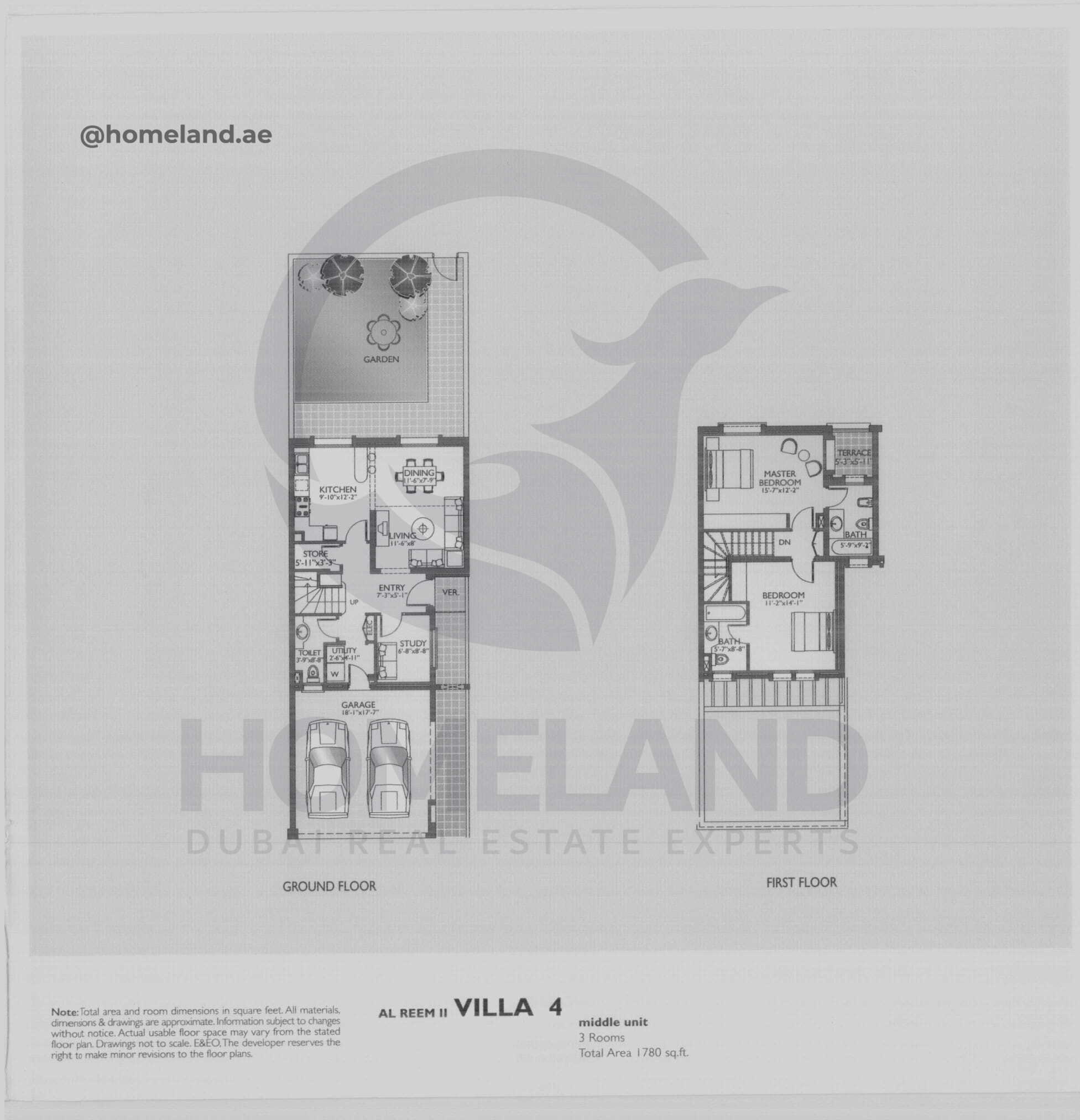 Al Reem 2, Villa 4, Middle Unit, 3 BR, 1780 SQFT