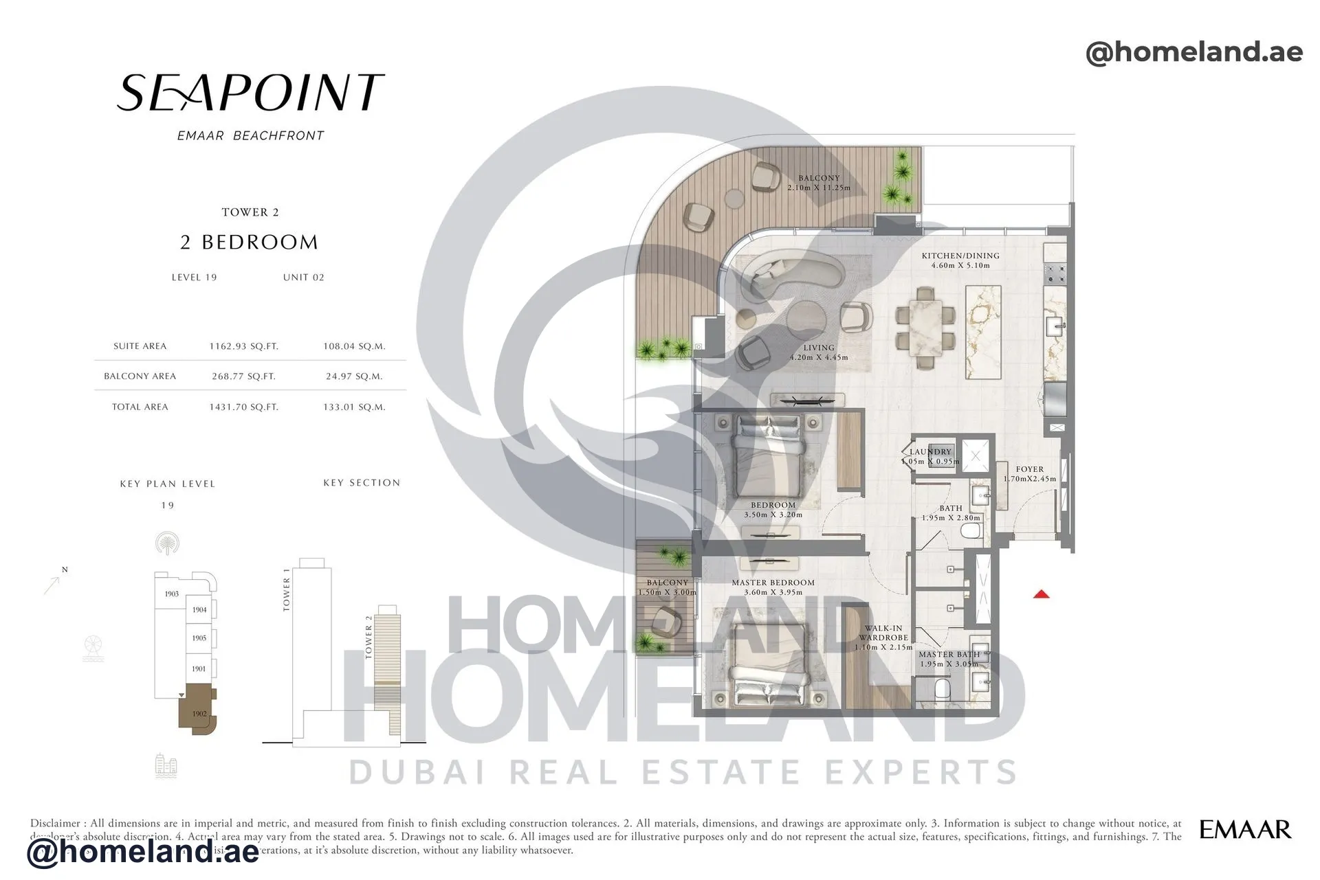 Seapoint Tower 2, 2 BR, Level 19, Unit 02, 1431 SQFT